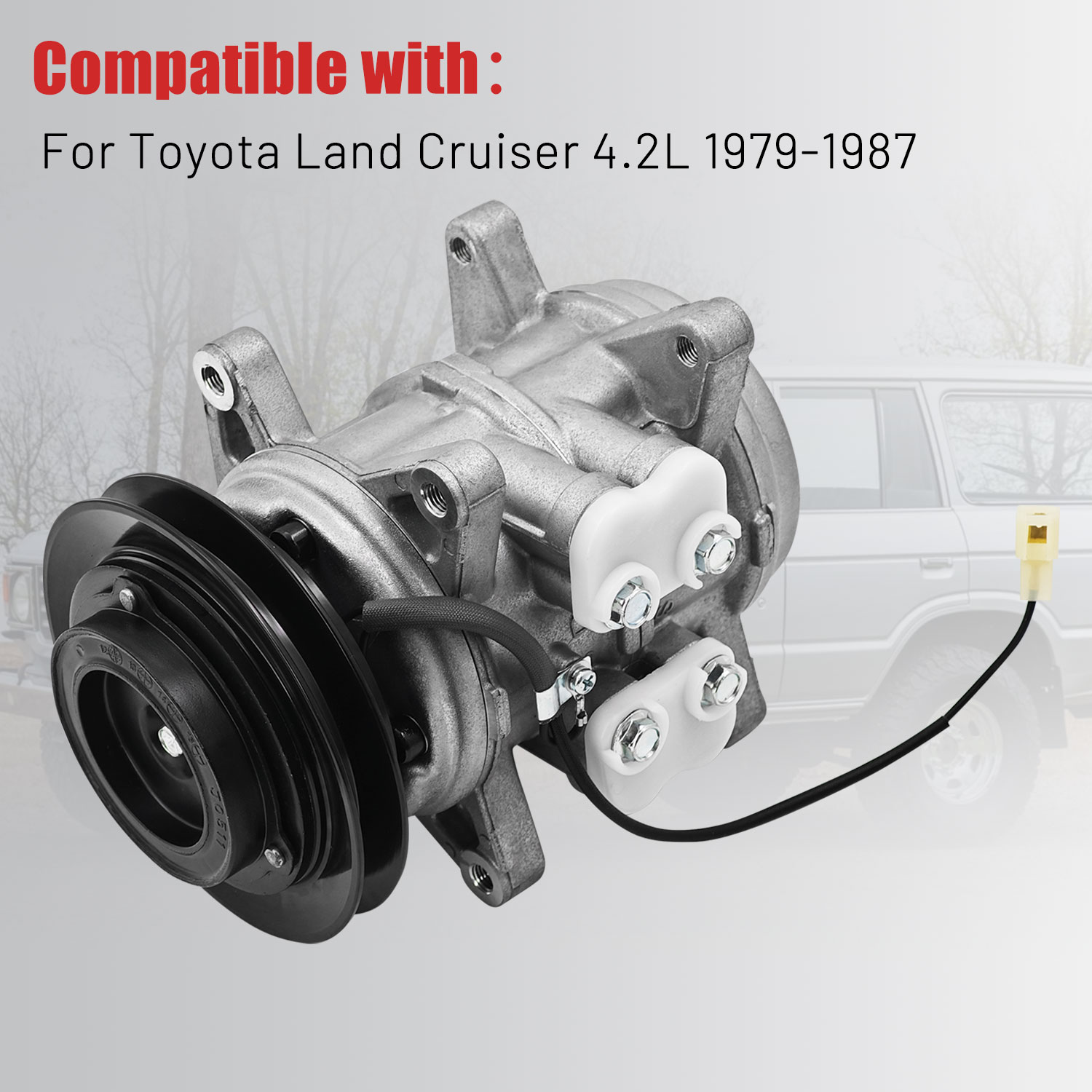 AC Compressor with Clutch Compatible with Toyota Land Cruiser 4.2L 1979-1987