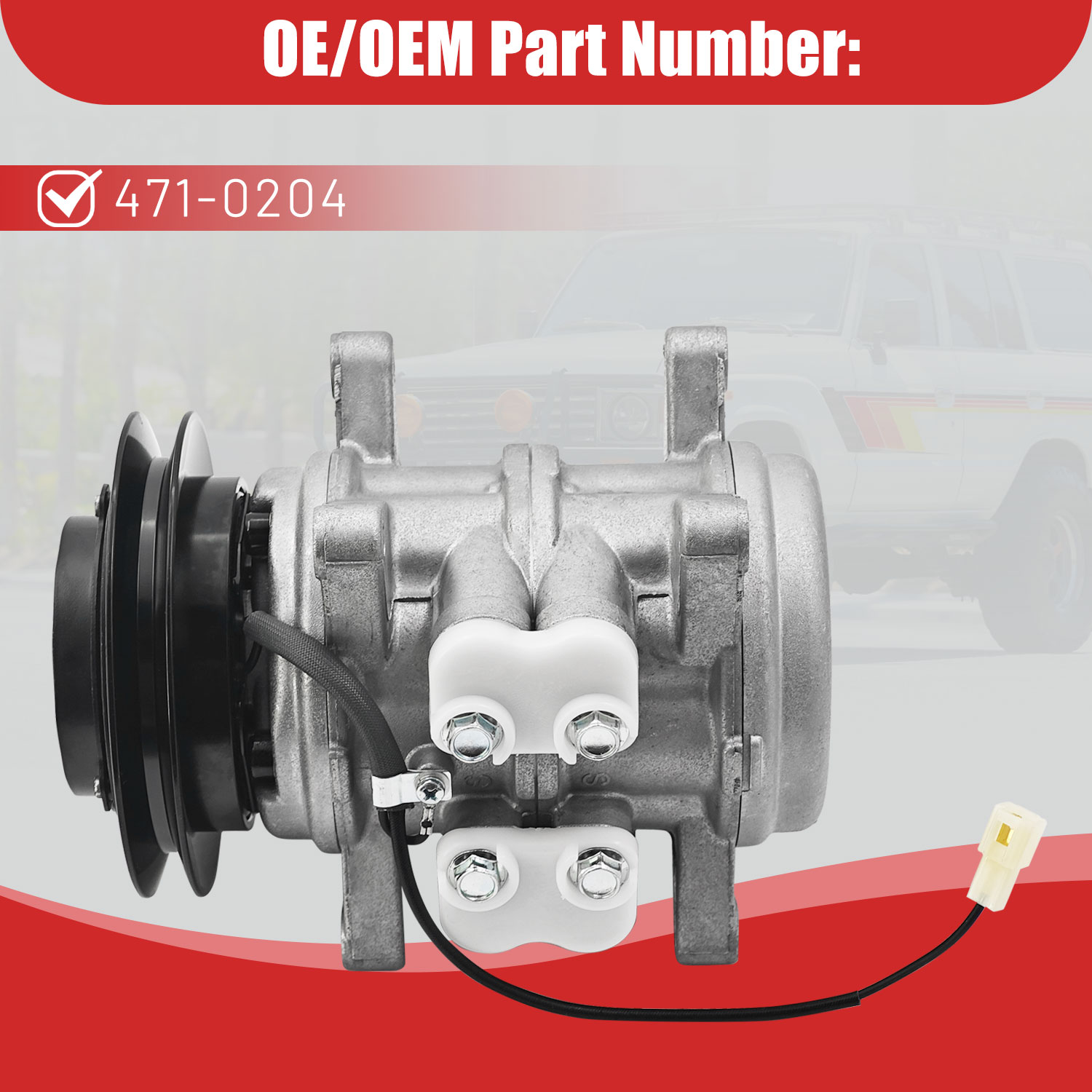 AC Compressor with Clutch Compatible with Toyota Land Cruiser 4.2L 1979-1987