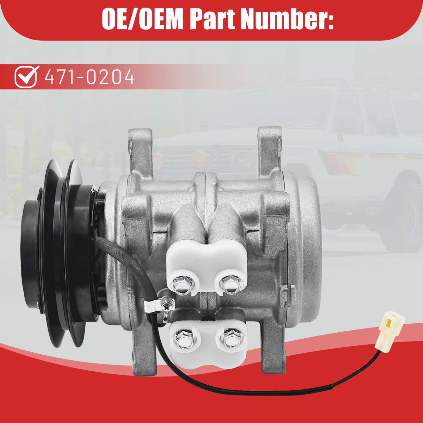 AC Compressor with Clutch Compatible with Toyota Land Cruiser 4.2L 1979-1987