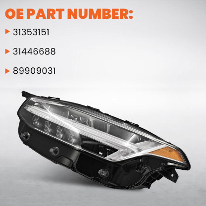 Left LED Headlight Compatible with Volvo XC90 2.0L 2016-2018 -Driver Side