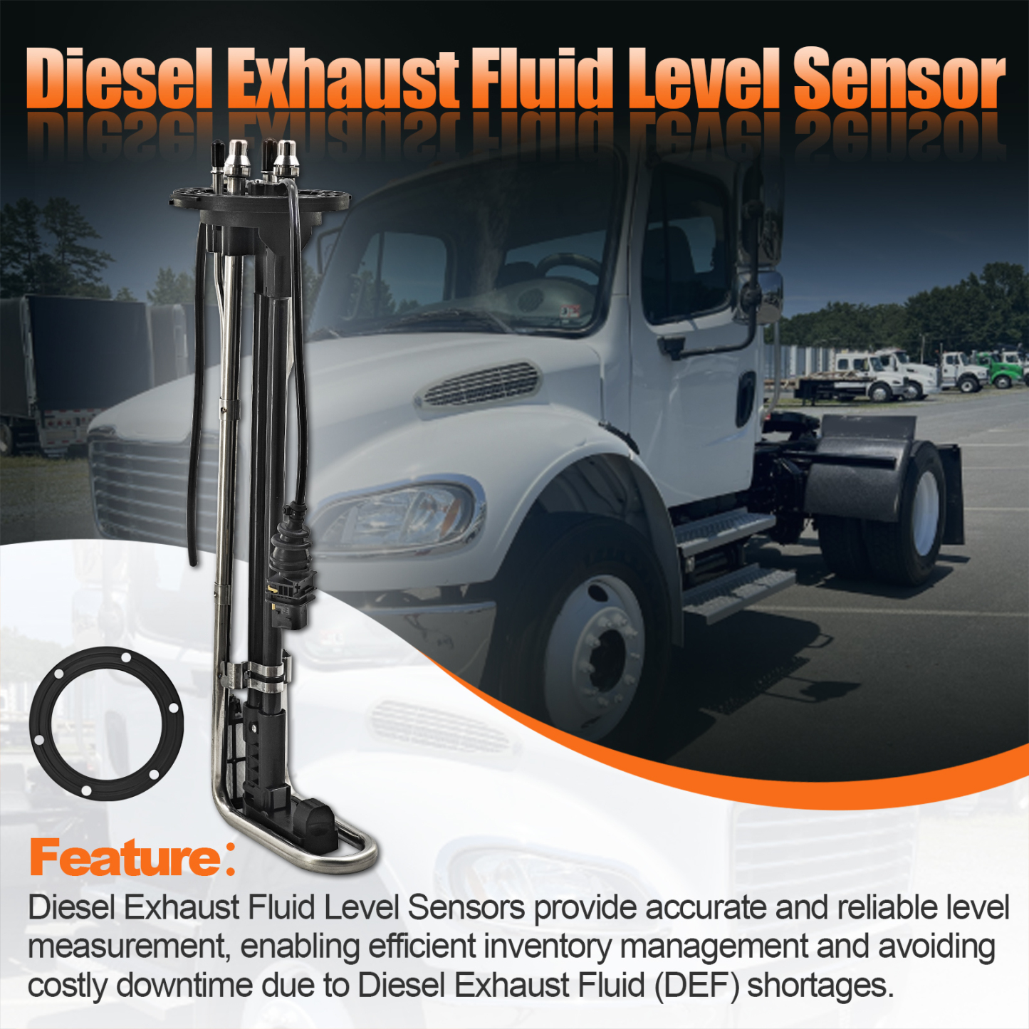 Diesel Exhaust Fluid Level Sensor Fit for Freightliner Cummins Engine 6 Bolt DEF Tank