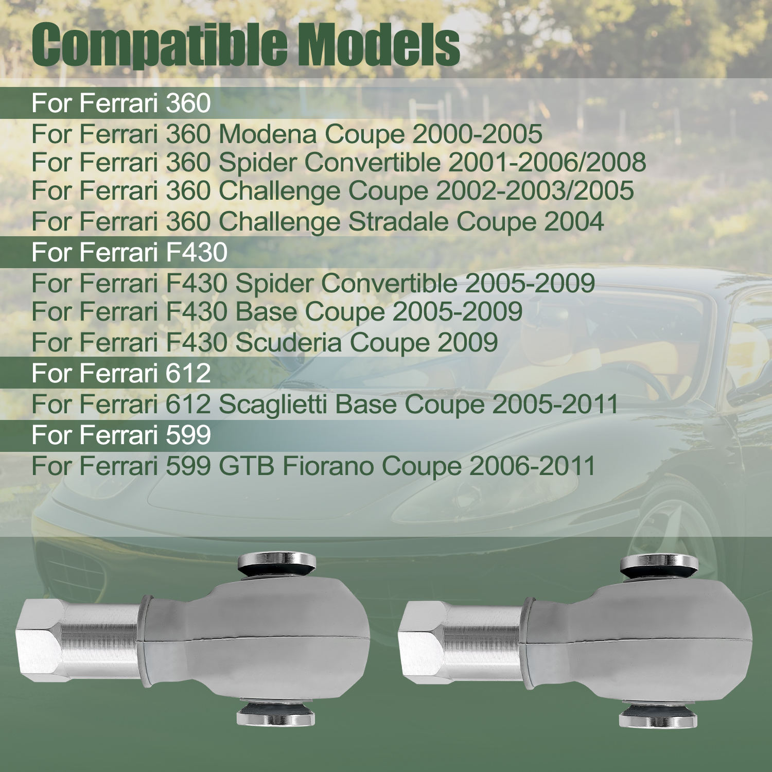 2Pcs 181882 Front Outer Tie Rod Ball Fits for Ferrari F430 360 599 612 2000-2011