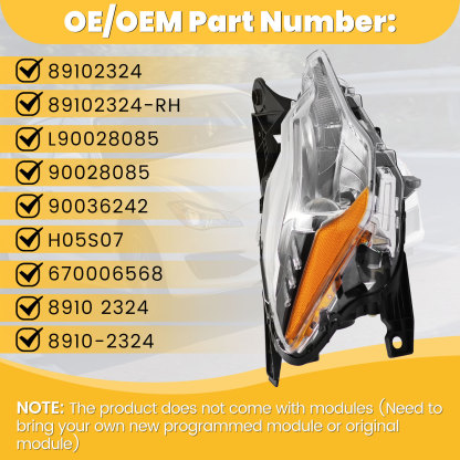 Right HID Xenon Headlight for Maserati Quattroporte 2014-2017 - Passenger Side 