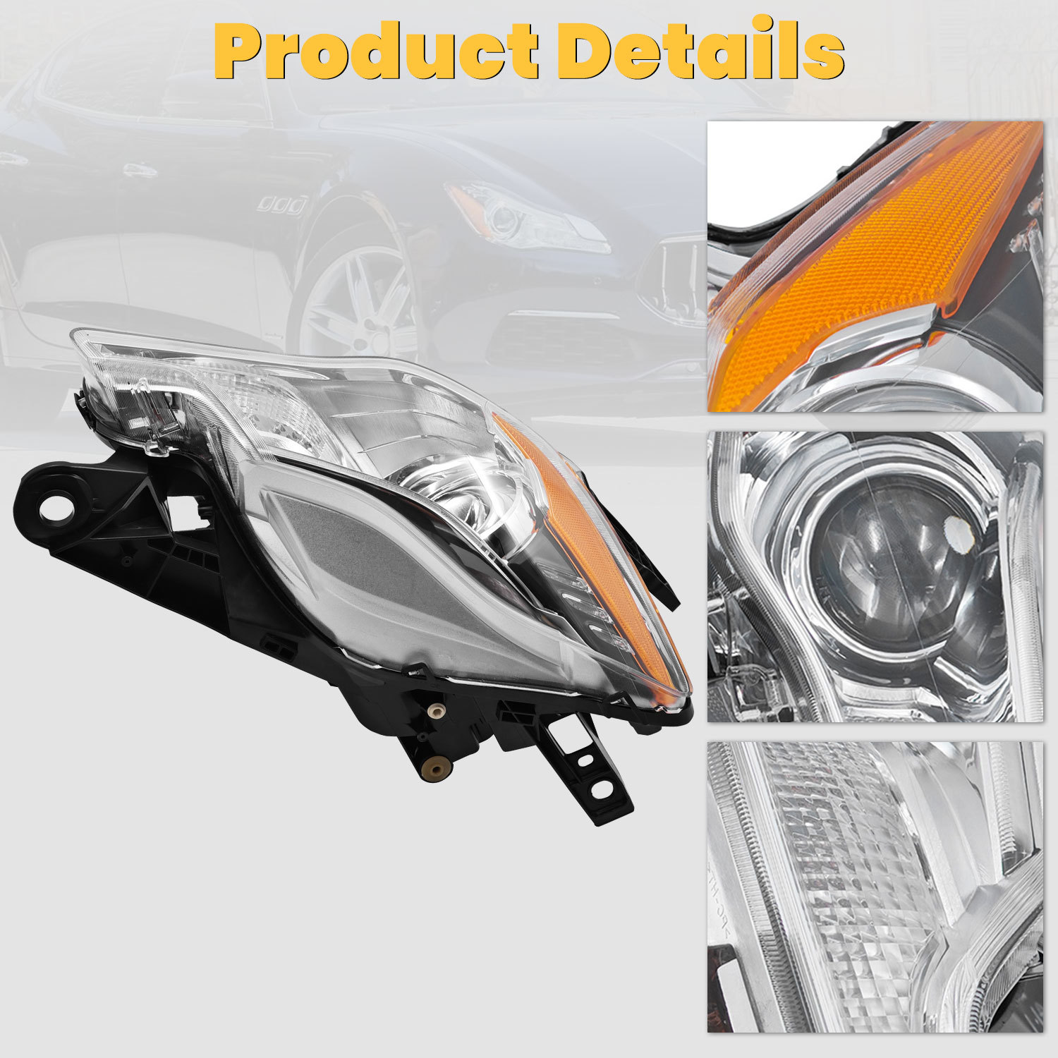 Right HID Xenon Headlight for Maserati Quattroporte 2014-2017 - Passenger Side 