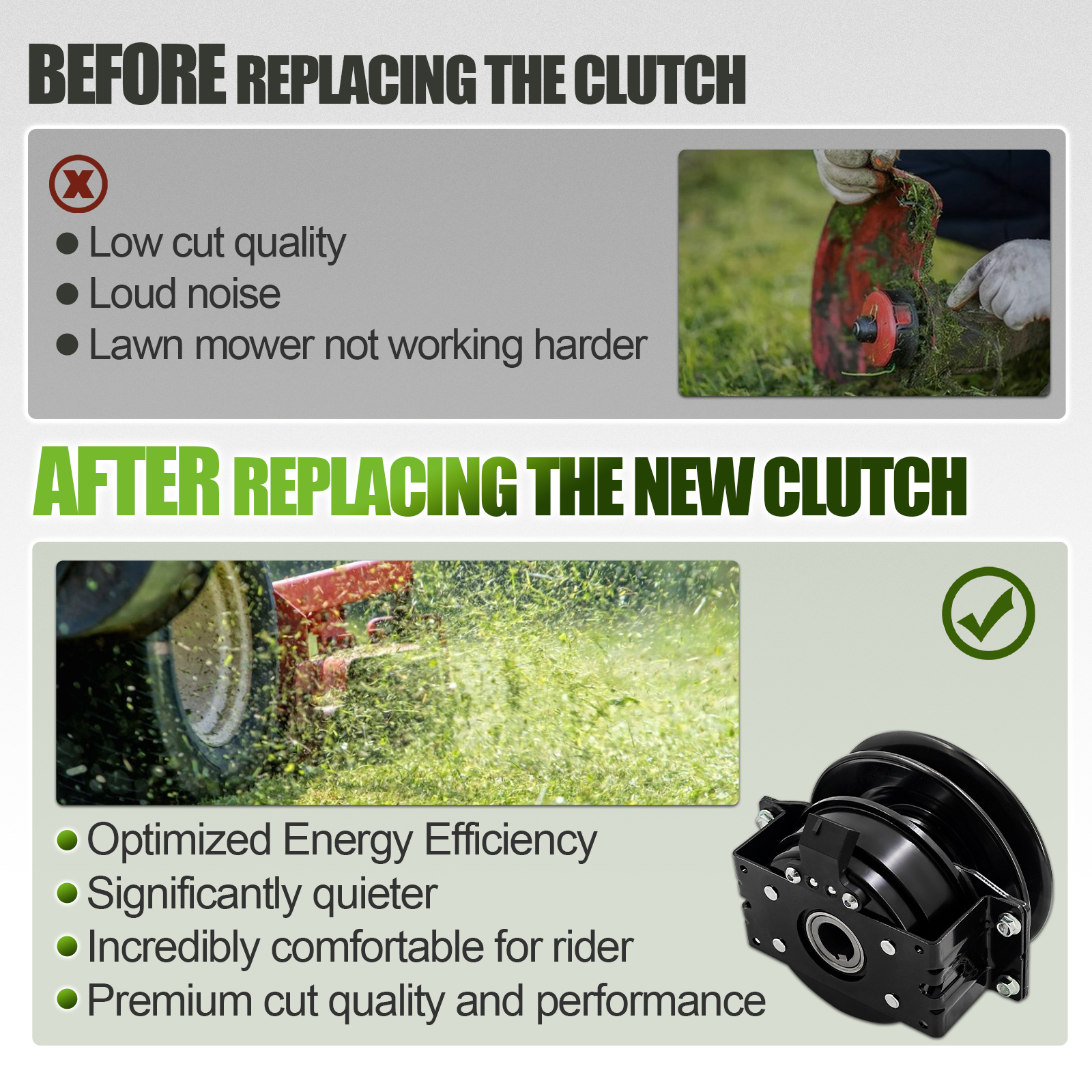 Electric PTO Clutch with Wire Harness Fits for Bad Boy MZ Magnum 2017-2023; Fits for ZT Avenger Models 2020-2023 Replace Mower 			