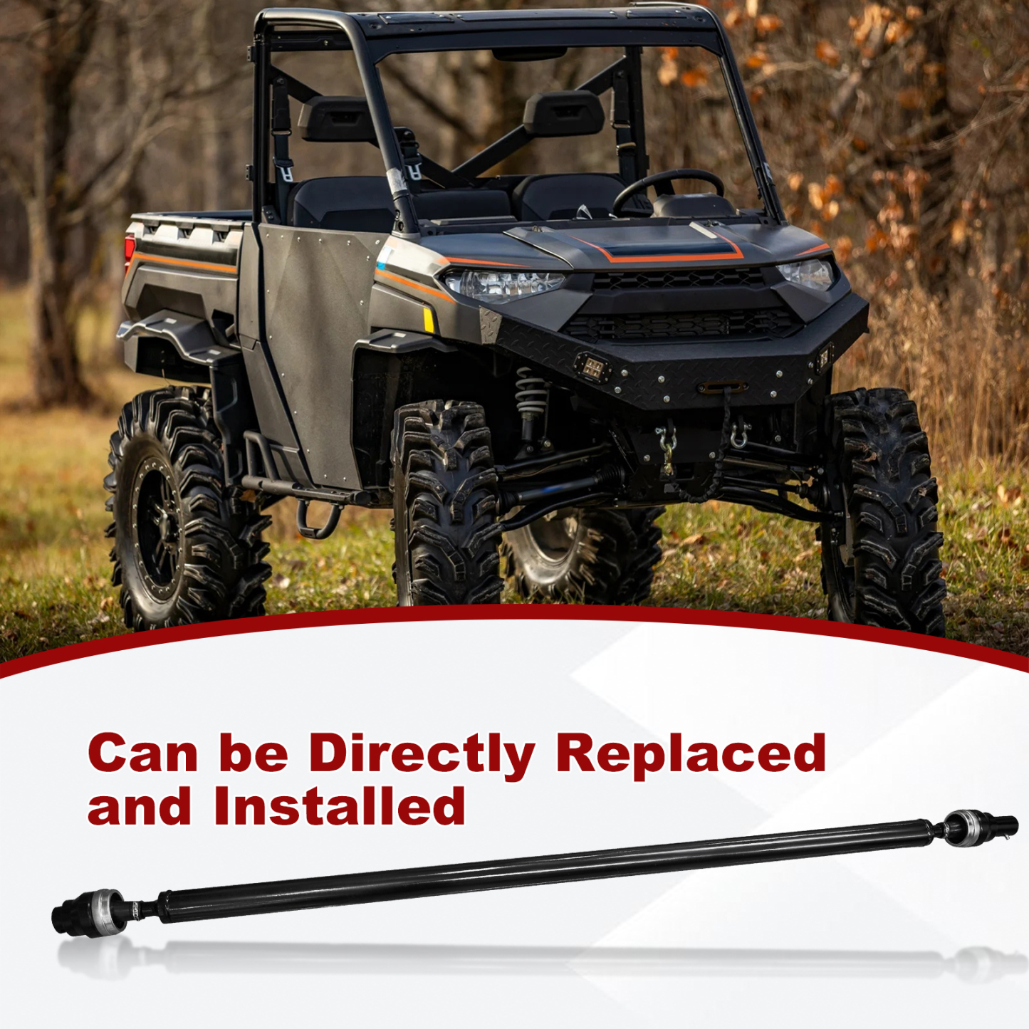 5in Front Prop Drive Shaft Fits for Polaris Ranger XP 1000/XP 900/Diesel/1000/902D 2017-2021; General 1000/4 1000/XP4 1000 