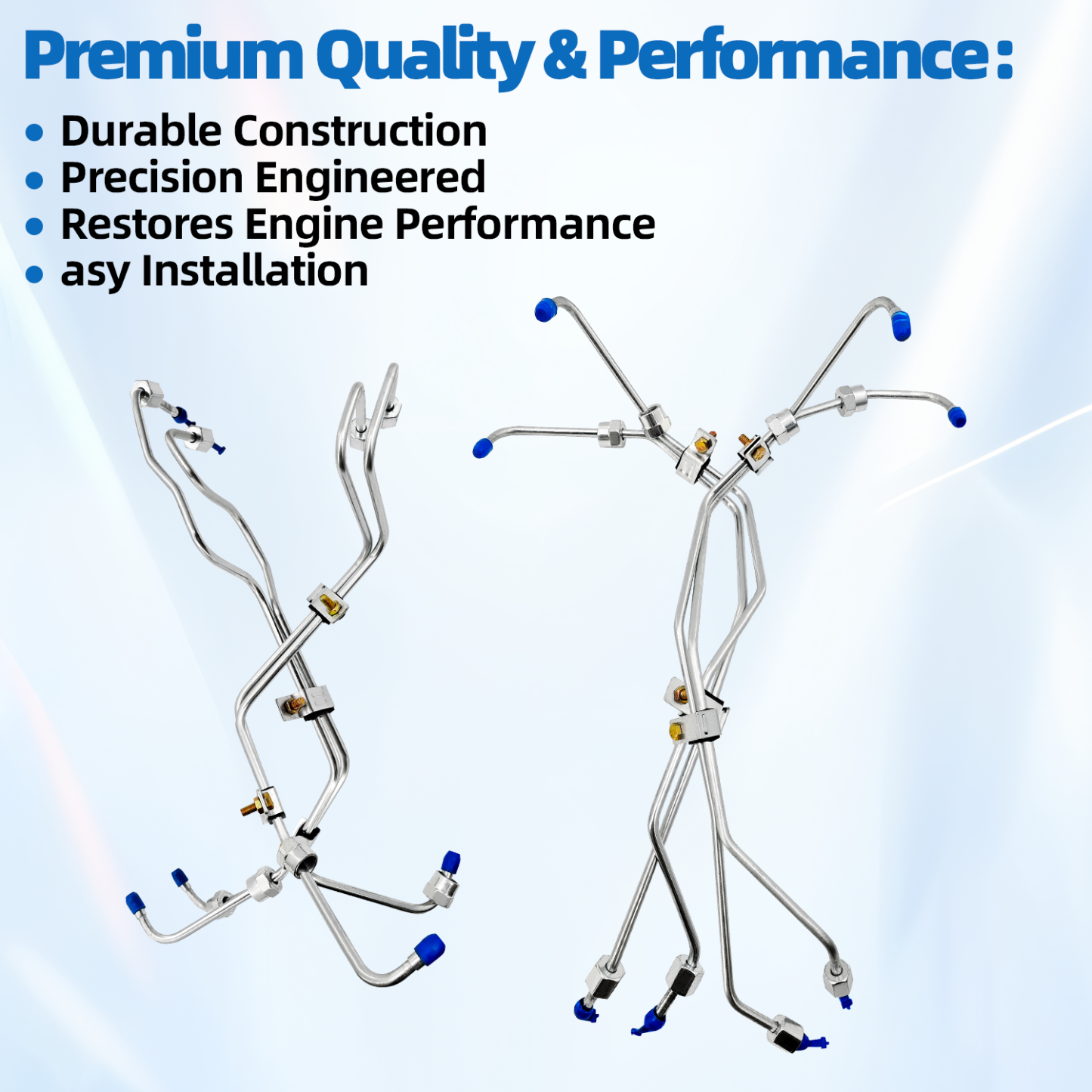 8 PCS Fuel Lines Compatible with Chevy 6.5L Turbo Diesel DS Fuel Injection Line Set 1994-2001