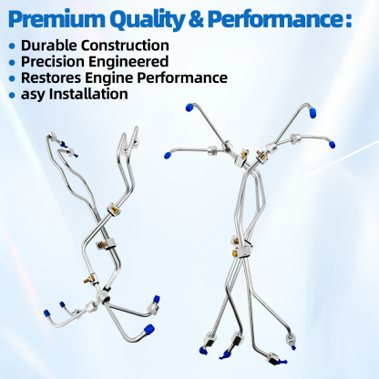 8 PCS Fuel Lines Compatible with Chevy 6.5L Turbo Diesel DS Fuel Injection Line Set 1994-2001