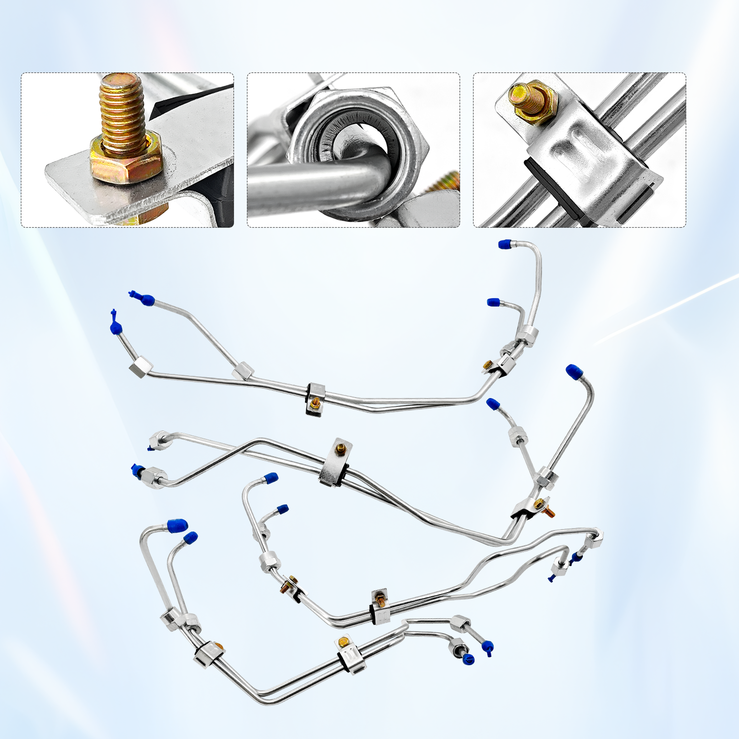 8 PCS Fuel Lines Compatible with Chevy 6.5L Turbo Diesel DS Fuel Injection Line Set 1994-2001