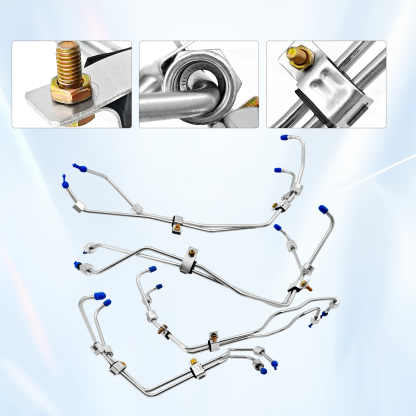 8 PCS Fuel Lines Compatible with Chevy 6.5L Turbo Diesel DS Fuel Injection Line Set 1994-2001