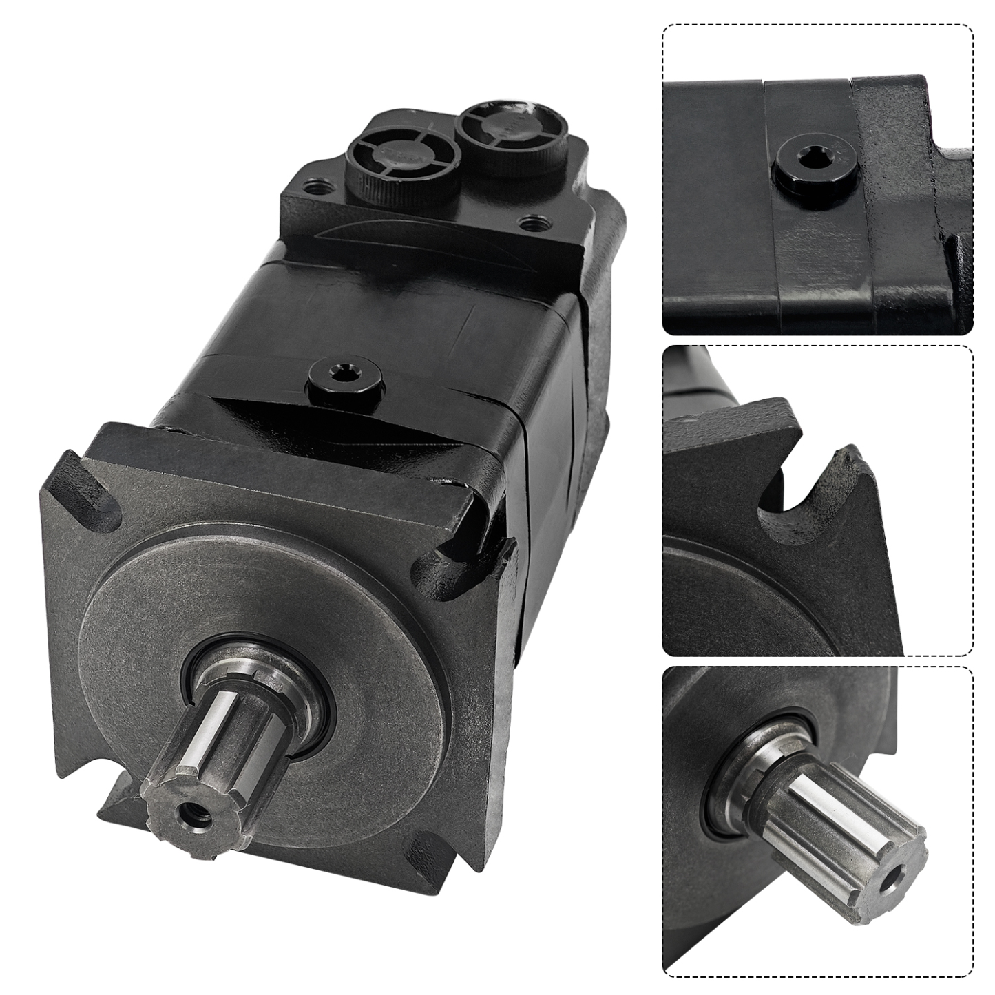 6 Holes Hydraulic Motor Compatible with AGT ECSSCT72 Trencher Skid Steer Attachment