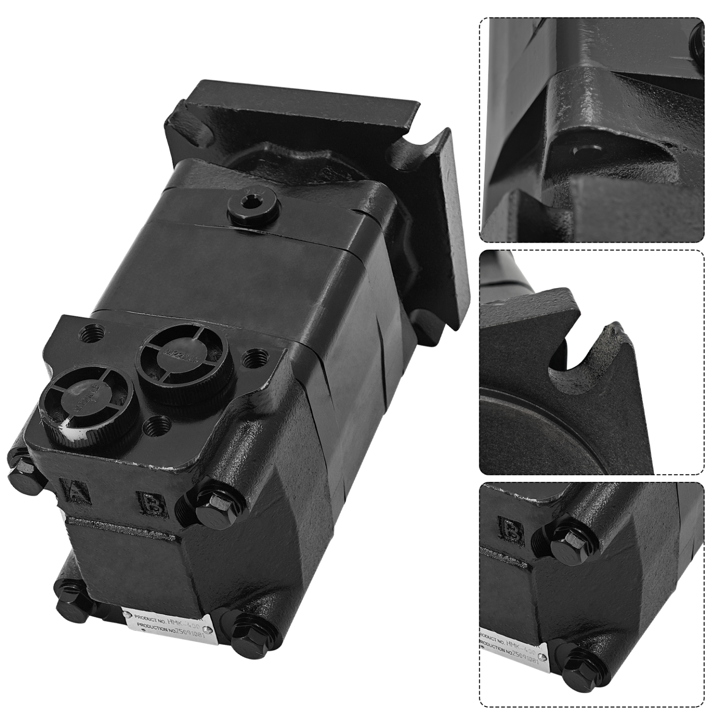 6 Holes Hydraulic Motor Compatible with AGT ECSSCT72 Trencher Skid Steer Attachment