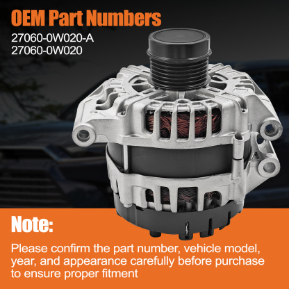  12V 180A 6-Groove Alternator for Toyota Highlander 2023-2024 Fit for Lexus NX250/NX350/ NX350h 2022-2025