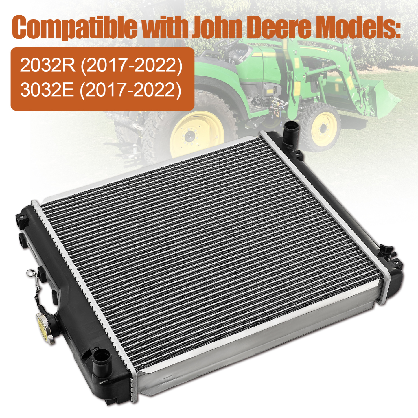 Radiator Compatible With John Deere Compact Tractor 2032R 3025E 2017-2022