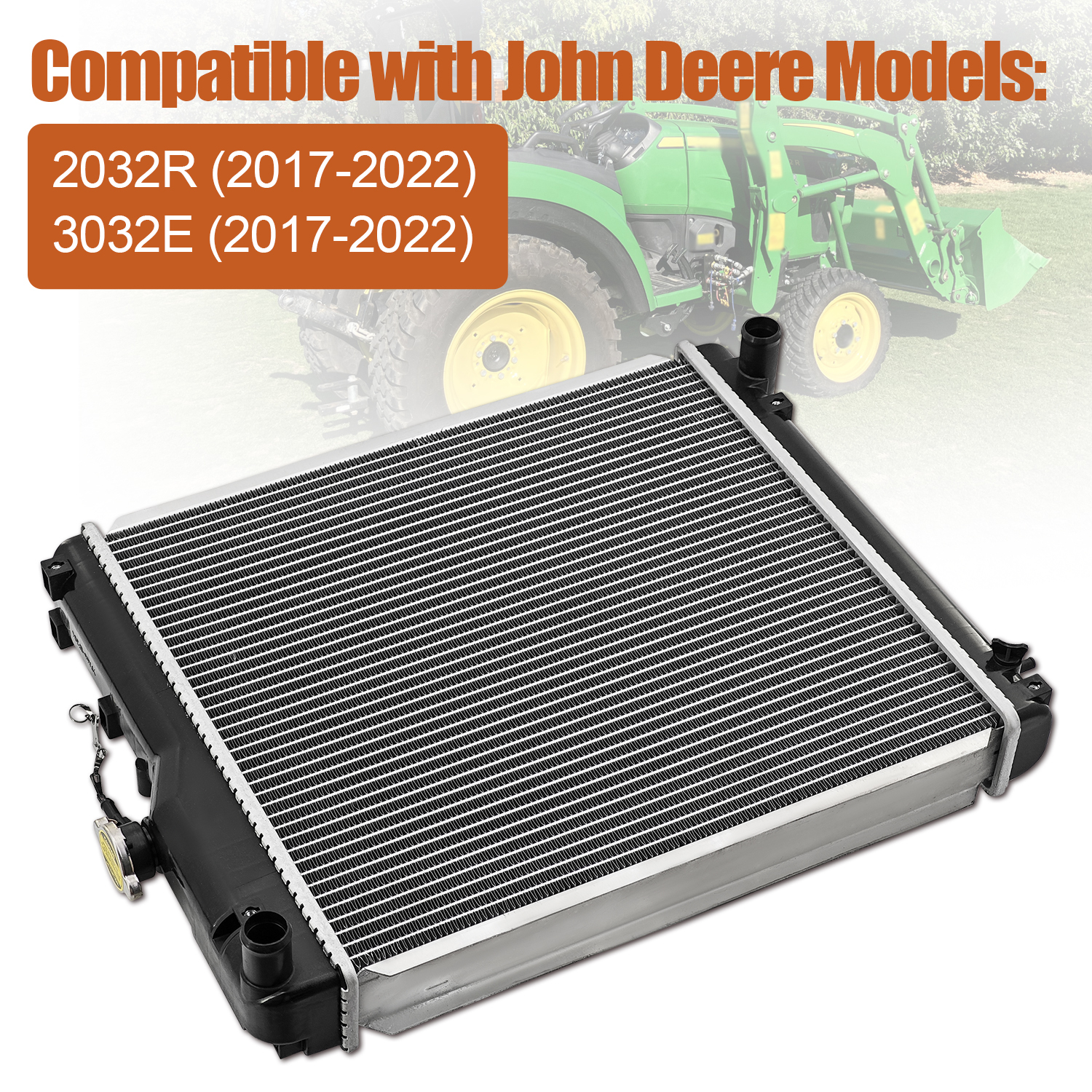 Radiator Compatible With John Deere Compact Tractor 2032R 3025E 2017-2022