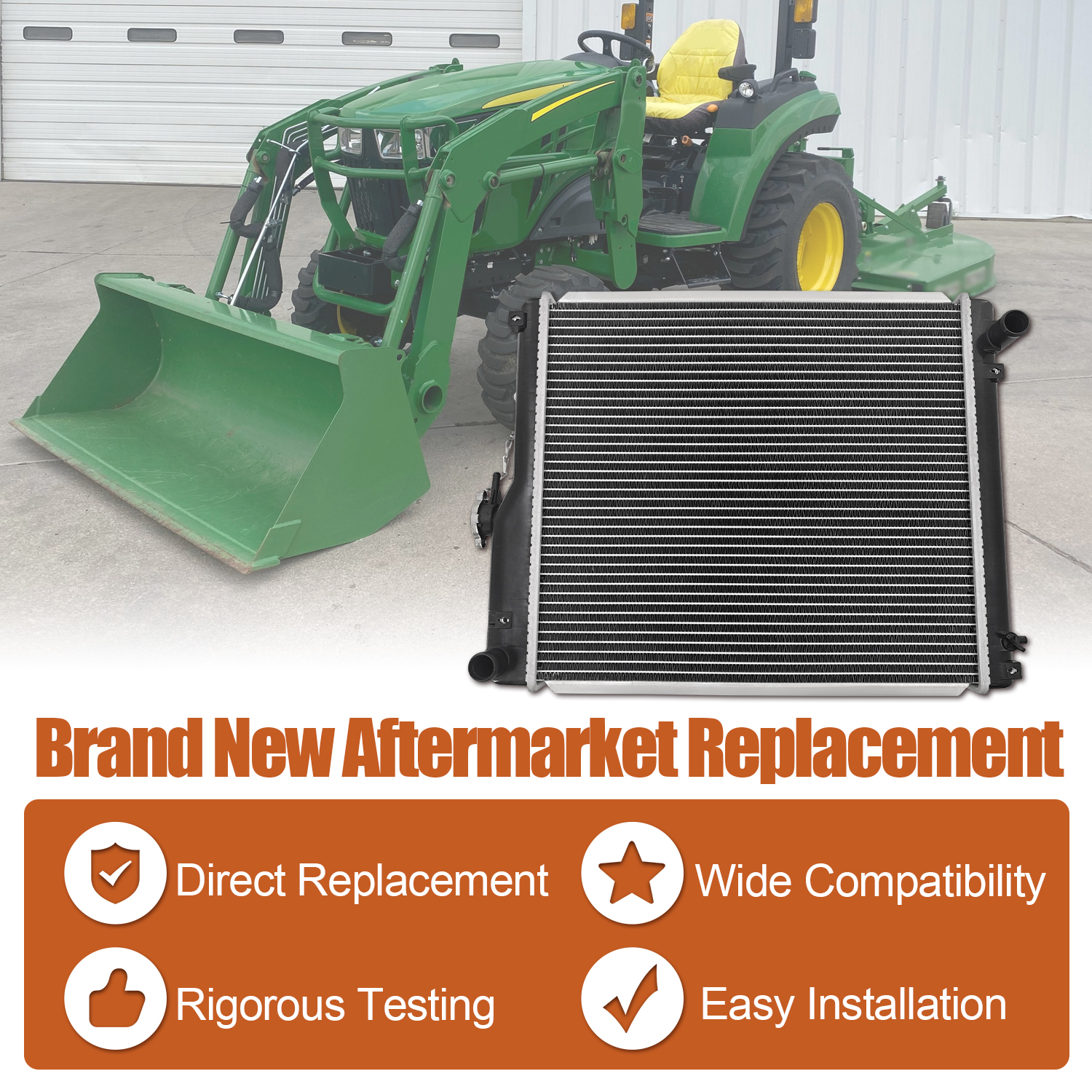 Radiator Compatible With John Deere Compact Tractor 2032R 3025E 2017-2022