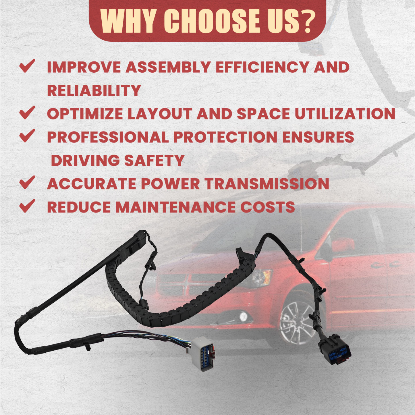 Right Passenger Side Power Sliding Door Track Wiring Harness Fit for Dodge Grand Caravan 2013-2020 for Chrysler Town & Country 2013-2016 for Ram C/V 2013-2015