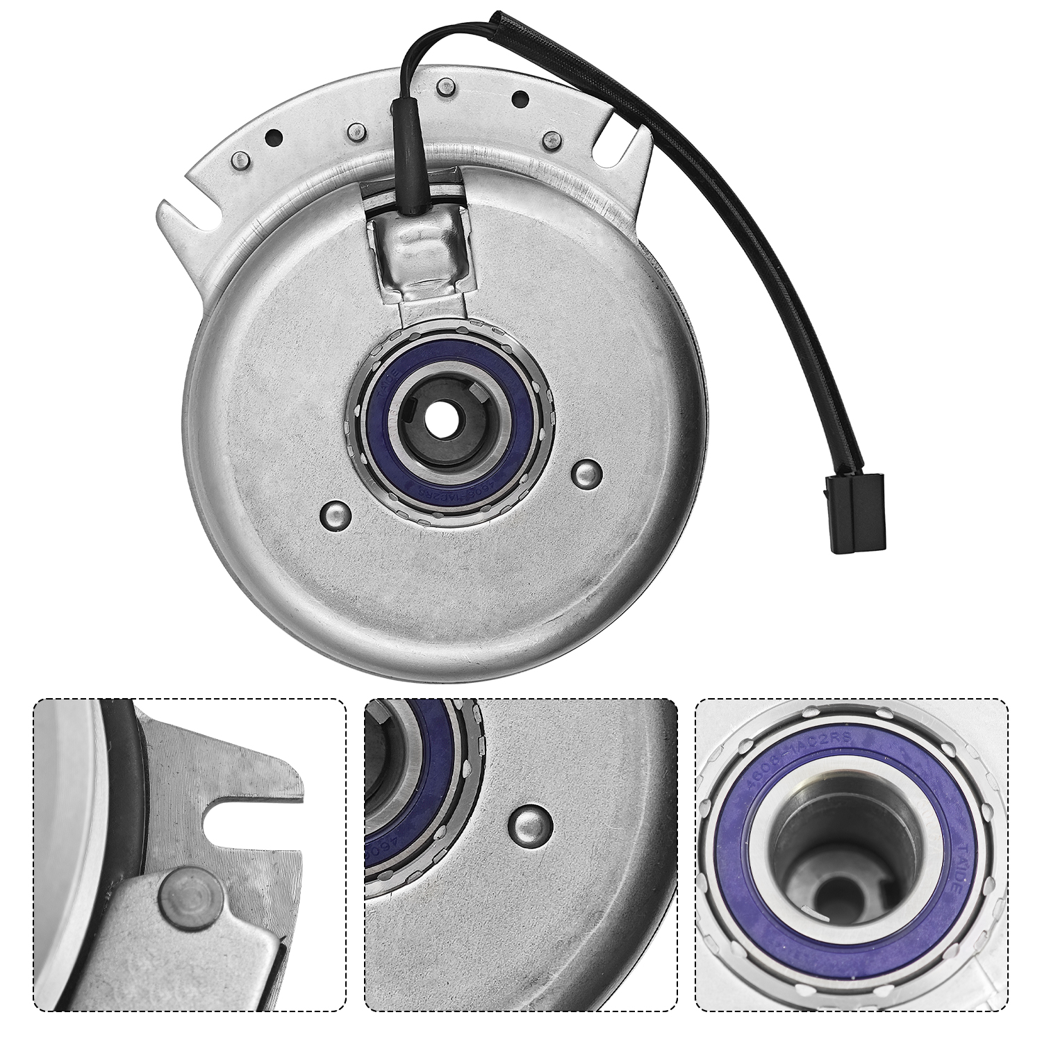 Electric PTO Clutch Hitorque 210 Ftlb for Ferris Simplicity Snapper Pro 36 44 48 52 60 61 72 Inch Mowers, Supersedes 5105090, Replaceable Bigger Bearing, Billet Pulley, Fixed Wire