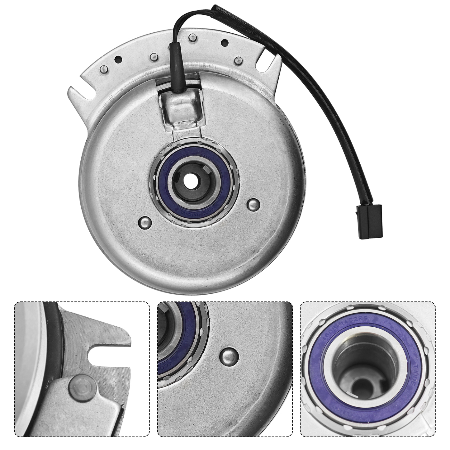 Electric PTO Clutch Hitorque 210 Ftlb for Ferris Simplicity Snapper Pro 36 44 48 52 60 61 72 Inch Mowers, Supersedes 5105090, Replaceable Bigger Bearing, Billet Pulley, Fixed Wire