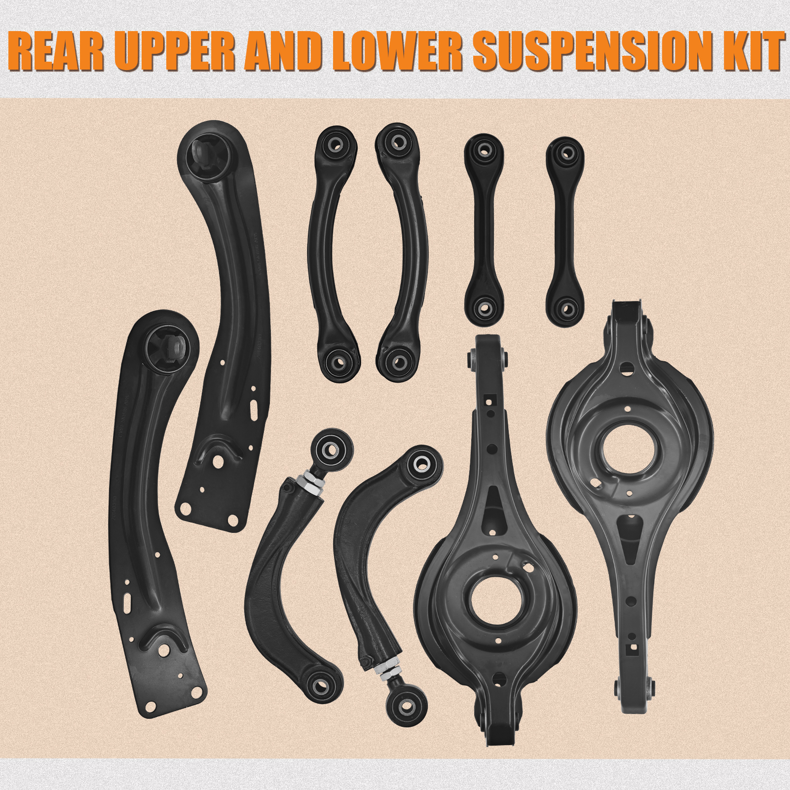 10 PCS Rear Upper & Lower Suspension Control Arms Kit Fits for Ford Escape 2013-2019
