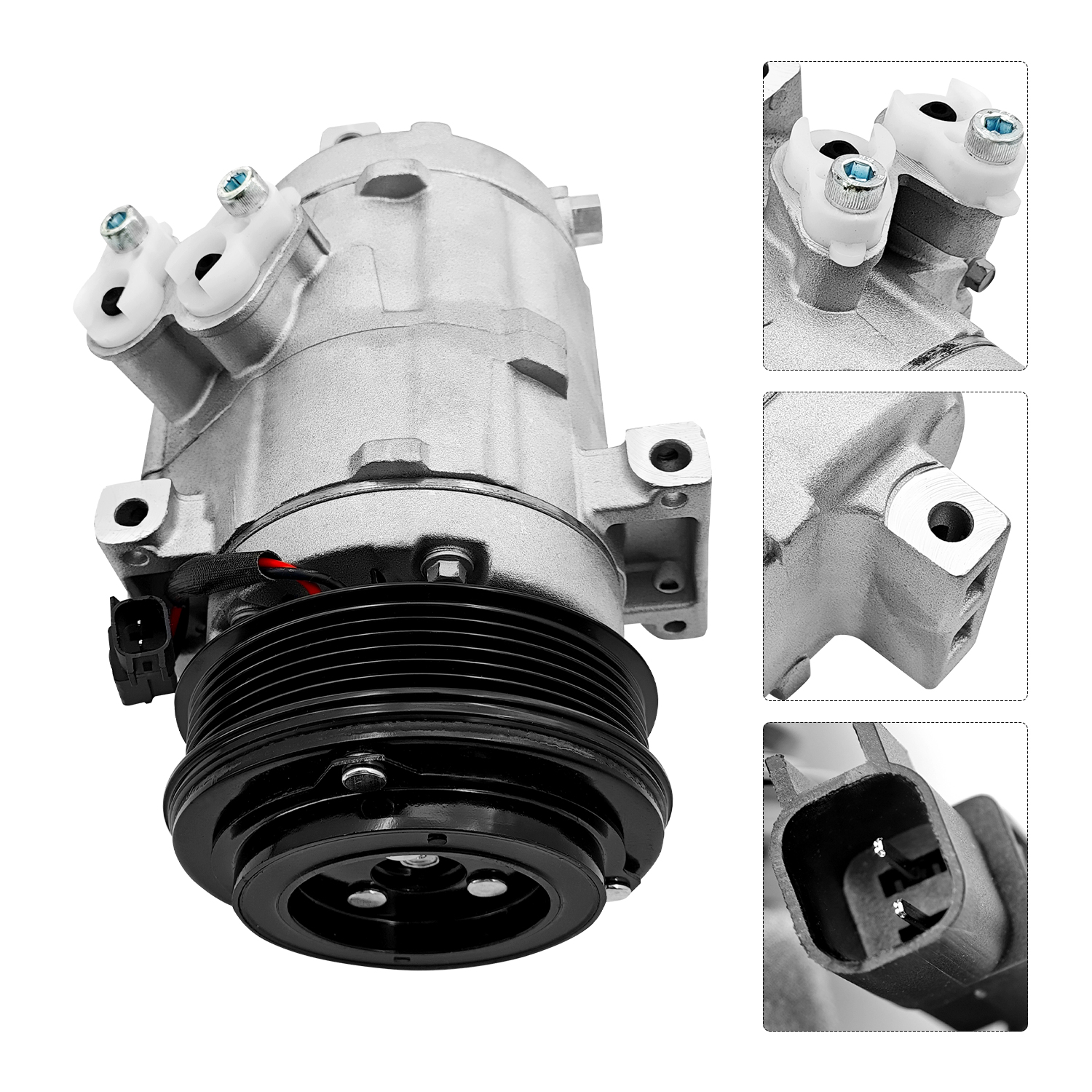 6-Grooves A/C Compressor with Clutch Fits for Ford Taurus 2008-2012, Taurus X 2008-2009, Flex 2009-2012, Lincoln MKS 2009-2012