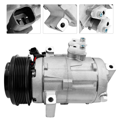 6-Grooves A/C Compressor with Clutch Fits for Ford Taurus 2008-2012, Taurus X 2008-2009, Flex 2009-2012, Lincoln MKS 2009-2012