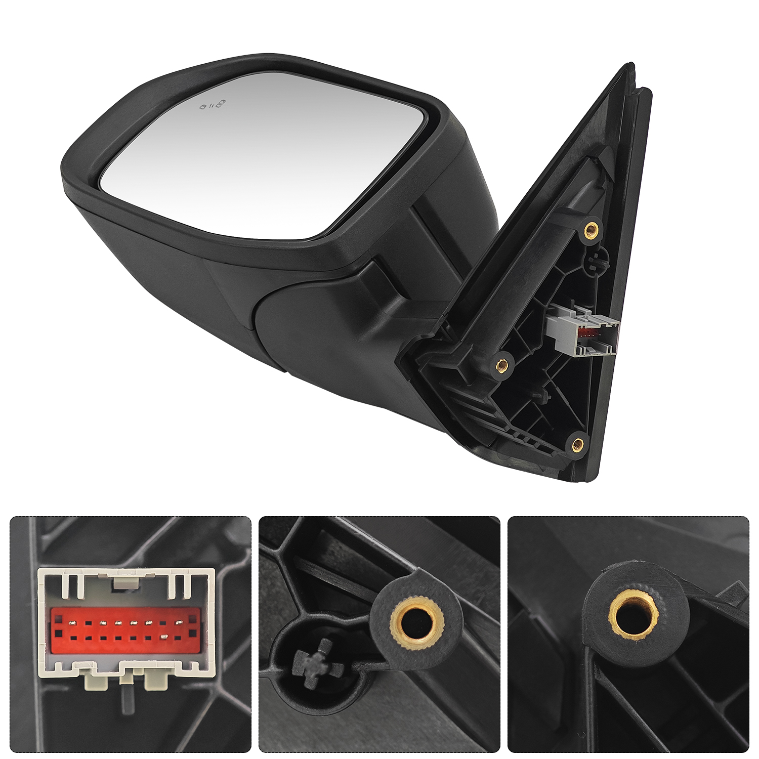 Left Side Mirror Fits for Ford Bronco Sport 2021-2024 with Blind Spot Power Adjustable Manual Folding