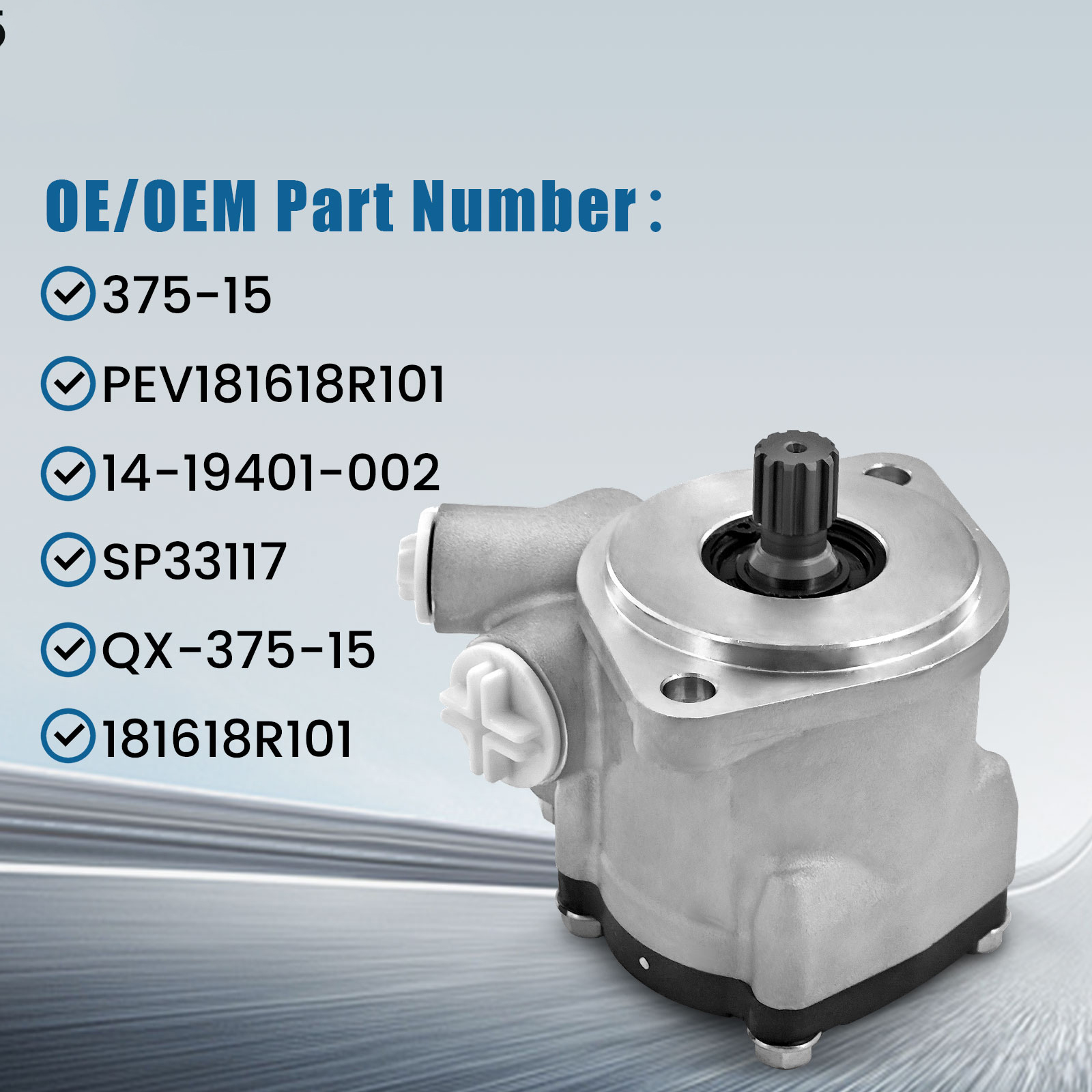 Power Steering Pump Power Steering Resources PEV181618R101 Rotation: Right