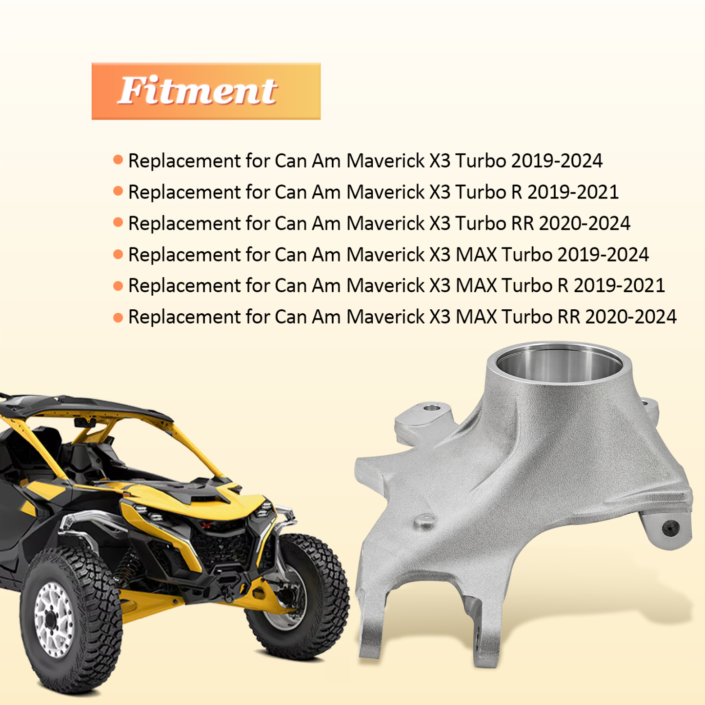 Front Right Passenger Side Steering Knuckle Spindle Fits for Can Am Maverick X3 R RR 2019-2024 