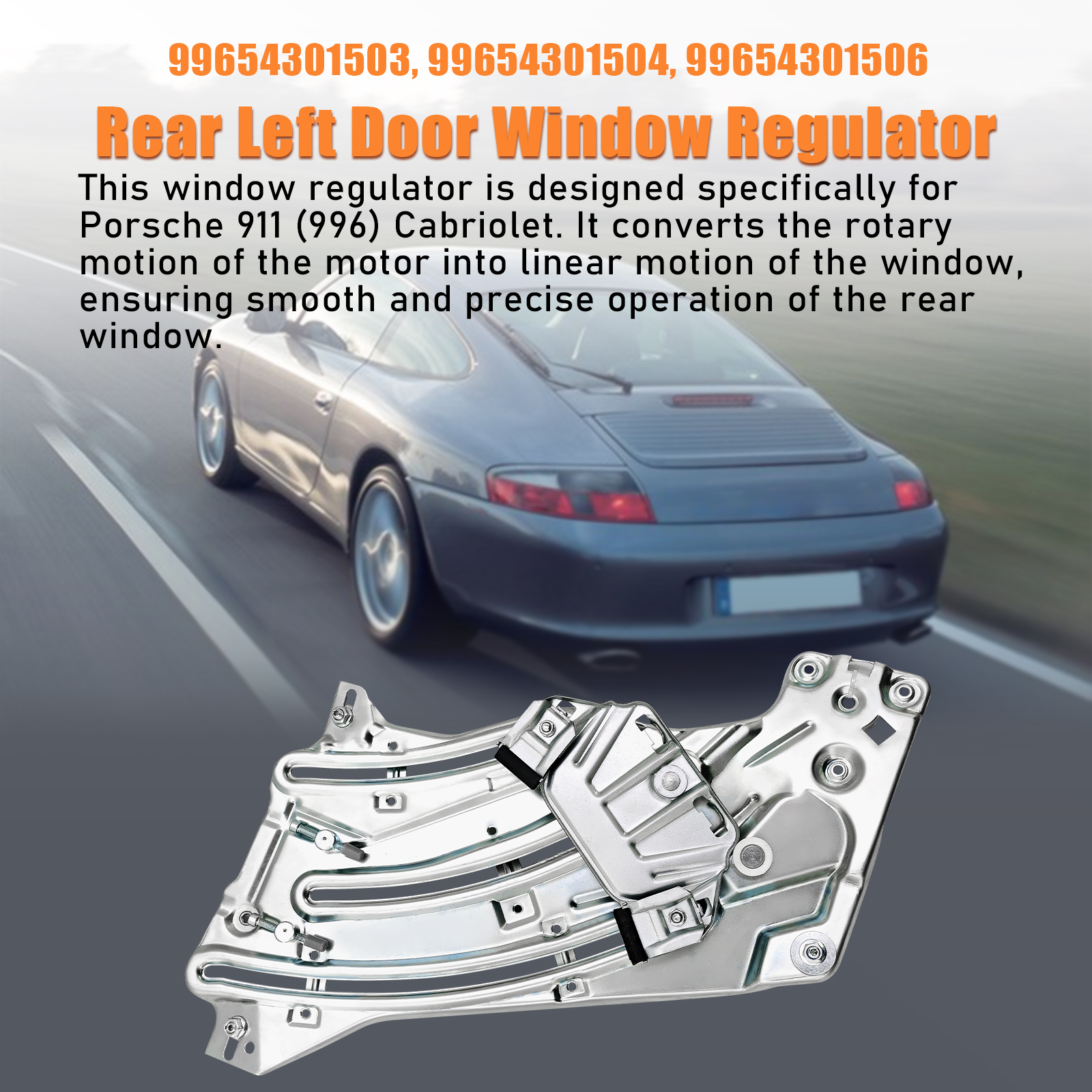 Rear Left Window Regulator Fit for Porsche 911 996 1999-2005