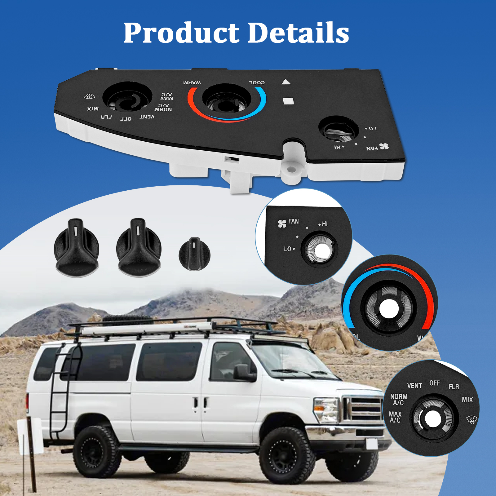 AC Heater Control Air Cond Control Panel for Ford E150 E250 E350 Van 2005-2014 / E350 E450SD Van 2015-2019