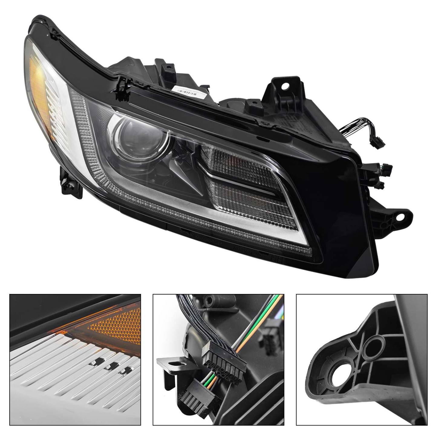 Right Passenger Side Xenon HID Headlight Assy for 2017-2020 Lincoln Continental 2.7L 3.0L EcoBoost 3.7L Duratec, w/Headlamp Leveling