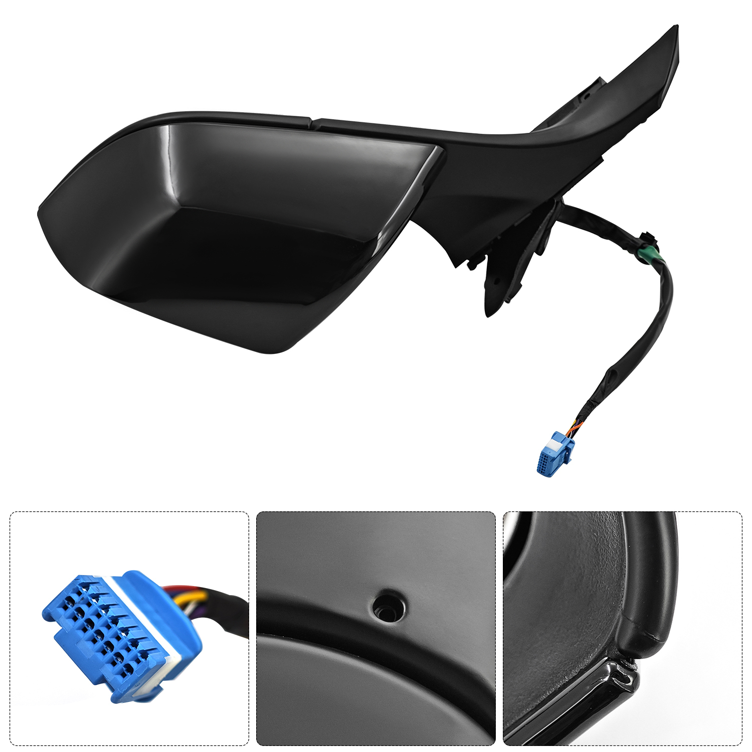 Left Driver Side Mirror Fits for Tesla Model 3 2021-2025,  No Antenna, 10-Pin, Power Folding and Adjustment, Position Memory, Heated Defrost