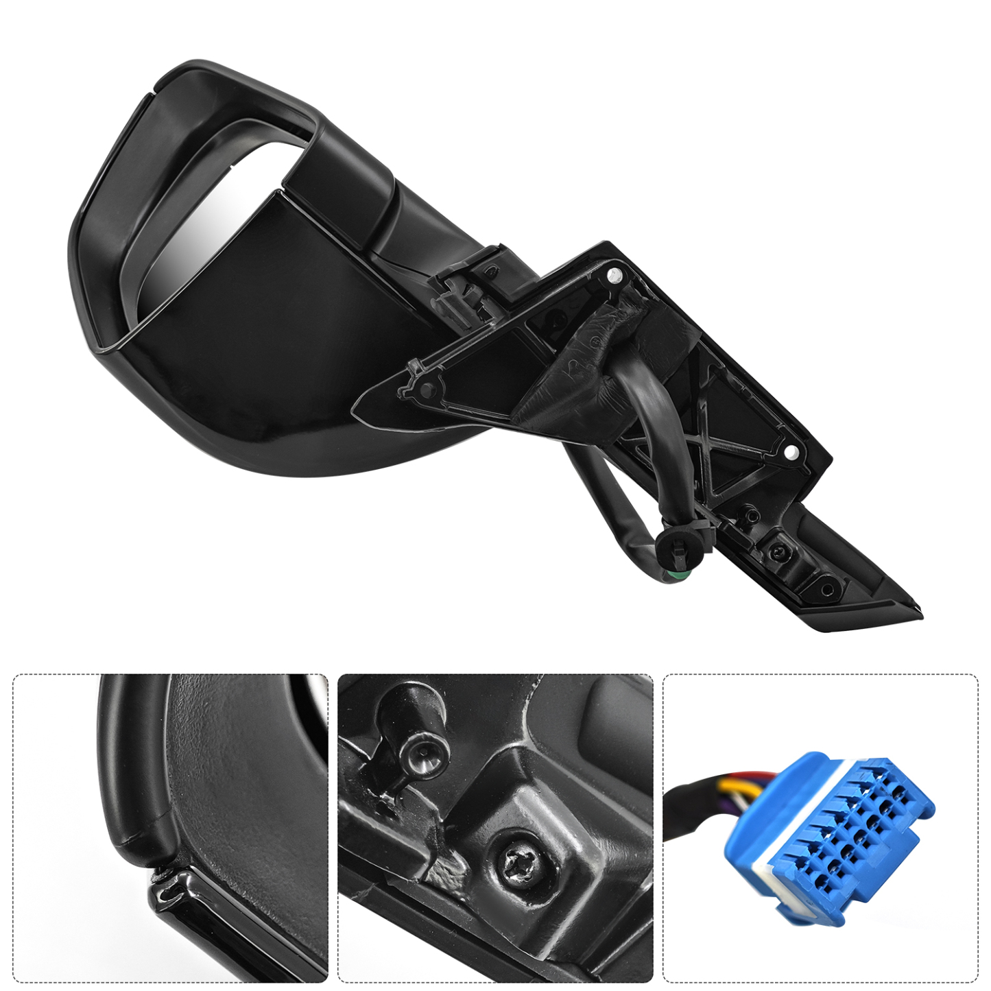 Right Passenger Side Mirror Fits for Tesla Model 3 2021-2025,  No Antenna, 10-Pin, Power Folding and Adjustment, Position Memory, Heated Defrost