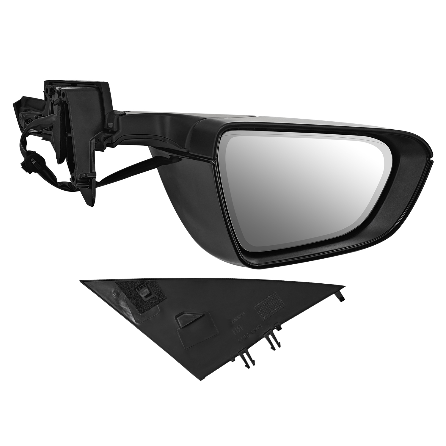 Left Driver Side Mirror New for Tesla Model 3 2021-2025, 11-Pin Stealth Gray, Electronic Auto-Dimming, Power Folding, Position Memory, Heated Defrost, No Antenna 