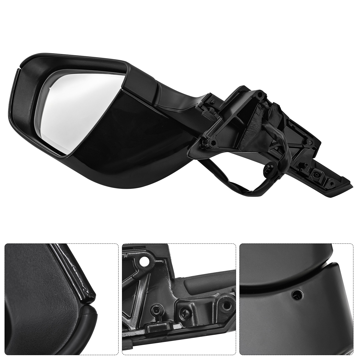 Right Passenger Side Mirror for Tesla Model 3 2021-2025, 11-Pin Stealth Gray, Electronic Auto-Dimming, Power Folding, Position Memory, Heated Defrost, No Antenna 