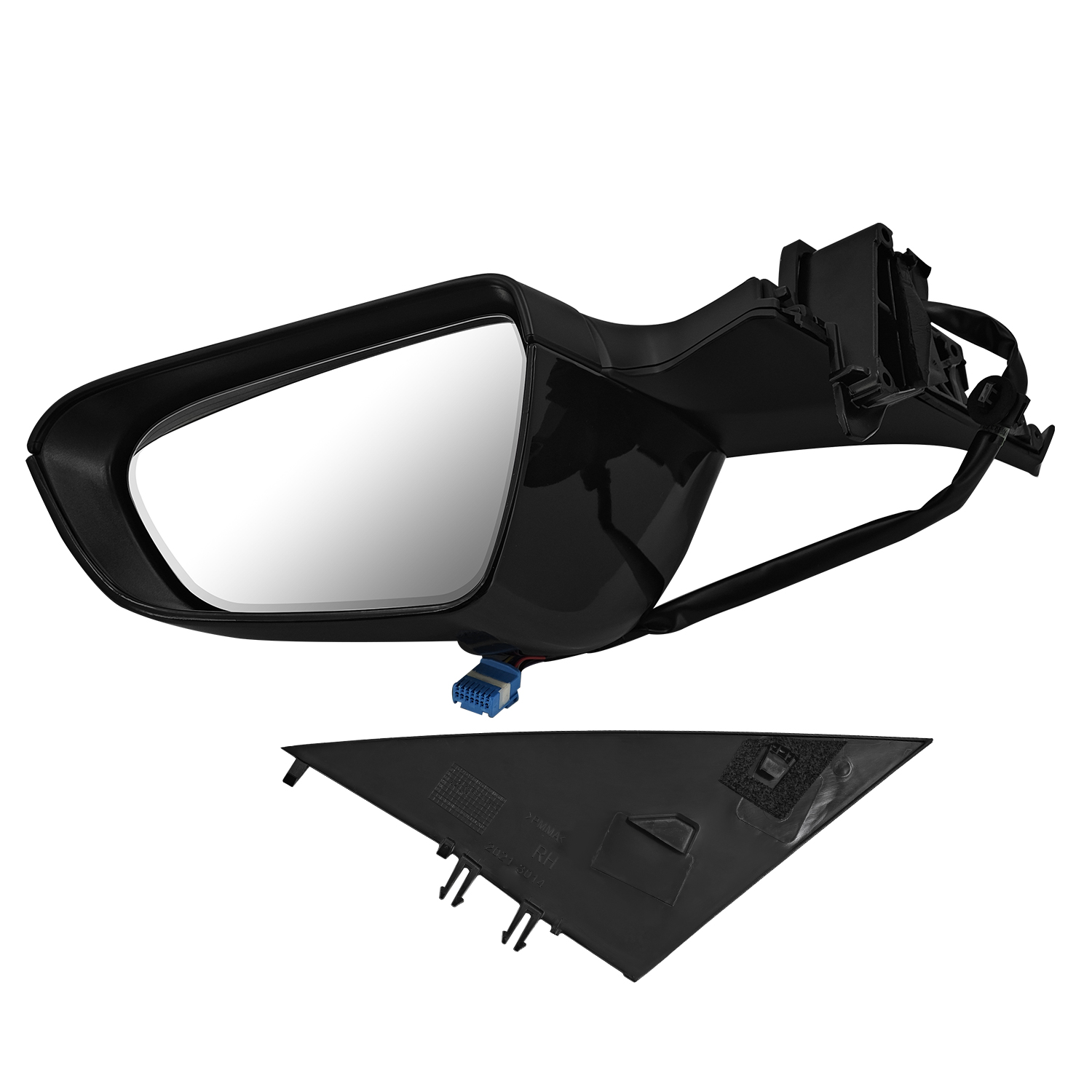 Right Passenger Side Mirror for Tesla Model 3 2021-2025, 11-Pin Stealth Gray, Electronic Auto-Dimming, Power Folding, Position Memory, Heated Defrost, No Antenna 