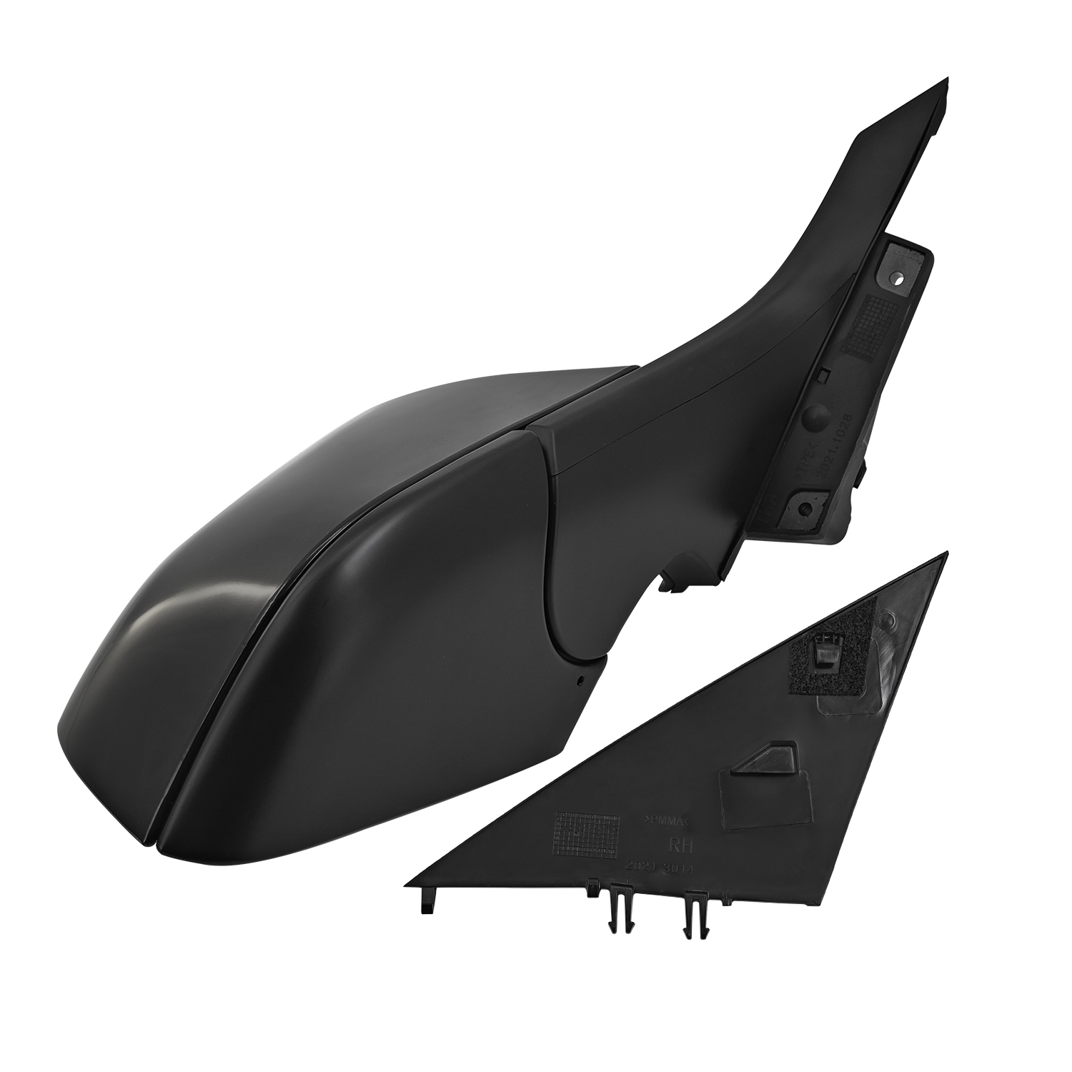 Right Passenger Side Mirror for Tesla Model 3 2021-2025, 11-Pin Stealth Gray, Electronic Auto-Dimming, Power Folding, Position Memory, Heated Defrost, No Antenna 