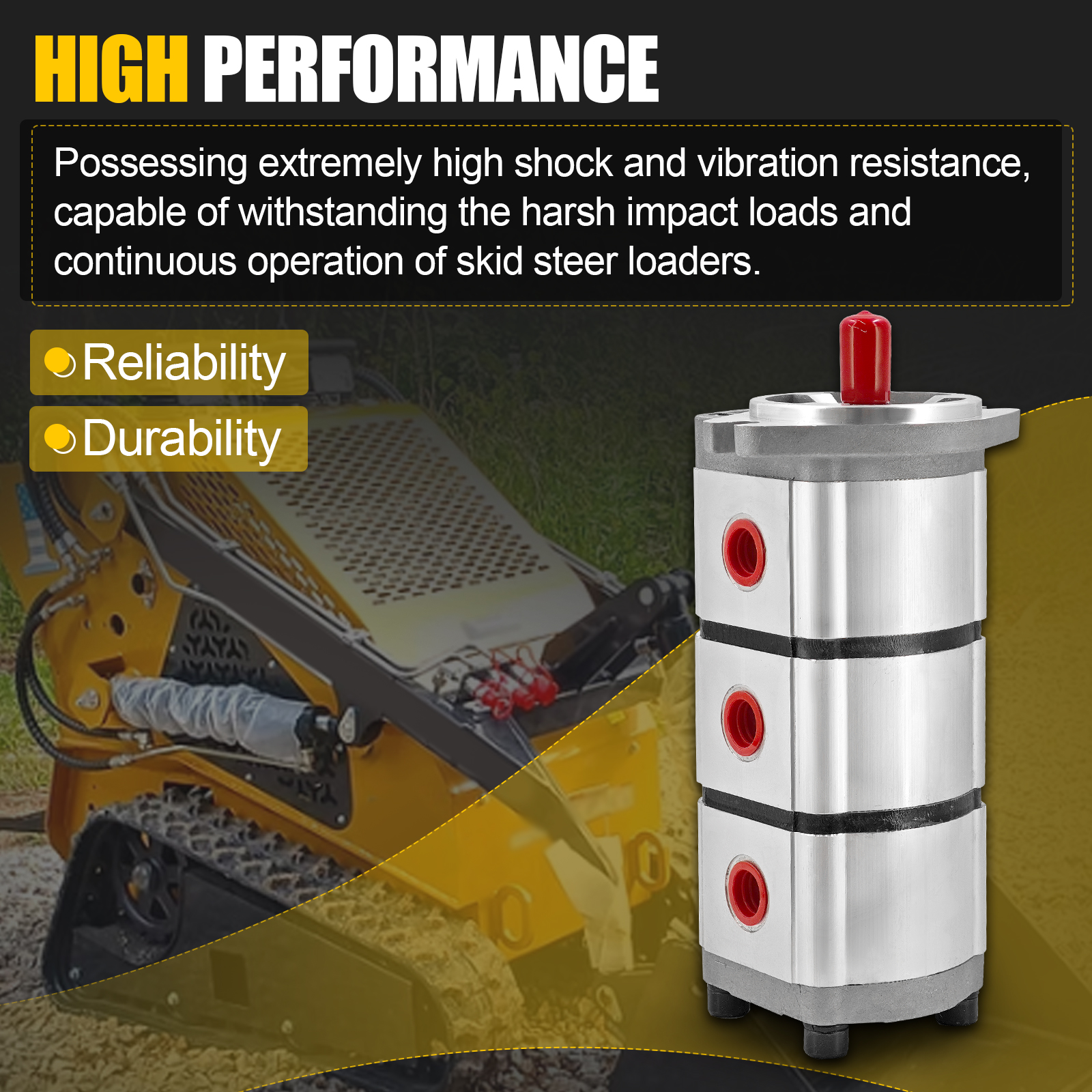 PGP510888G3LP AGT Triple Hydraulic Pump for Skid Steer Loader