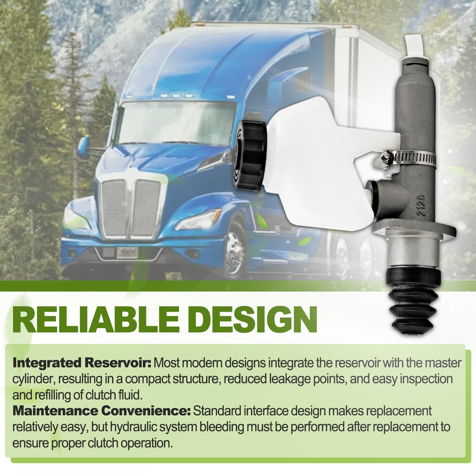  Clutch Cylinder Master with Reservoir for PACCAR Kongsberg #1000284701AM