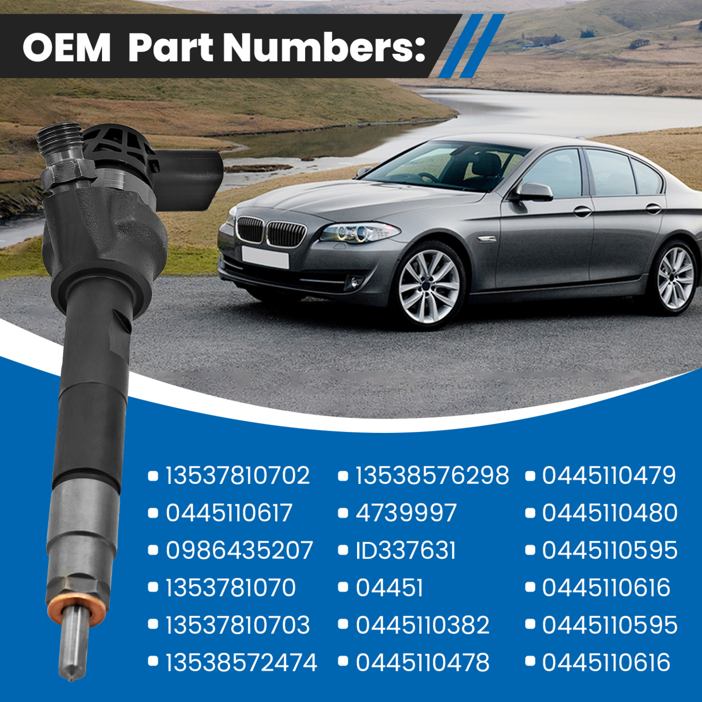 Diesel Fuel Injector Compatible with BMW 1 3 5 Series X1 X3 X4 X5 X6 2.0d 3.0d（1 PCS）
