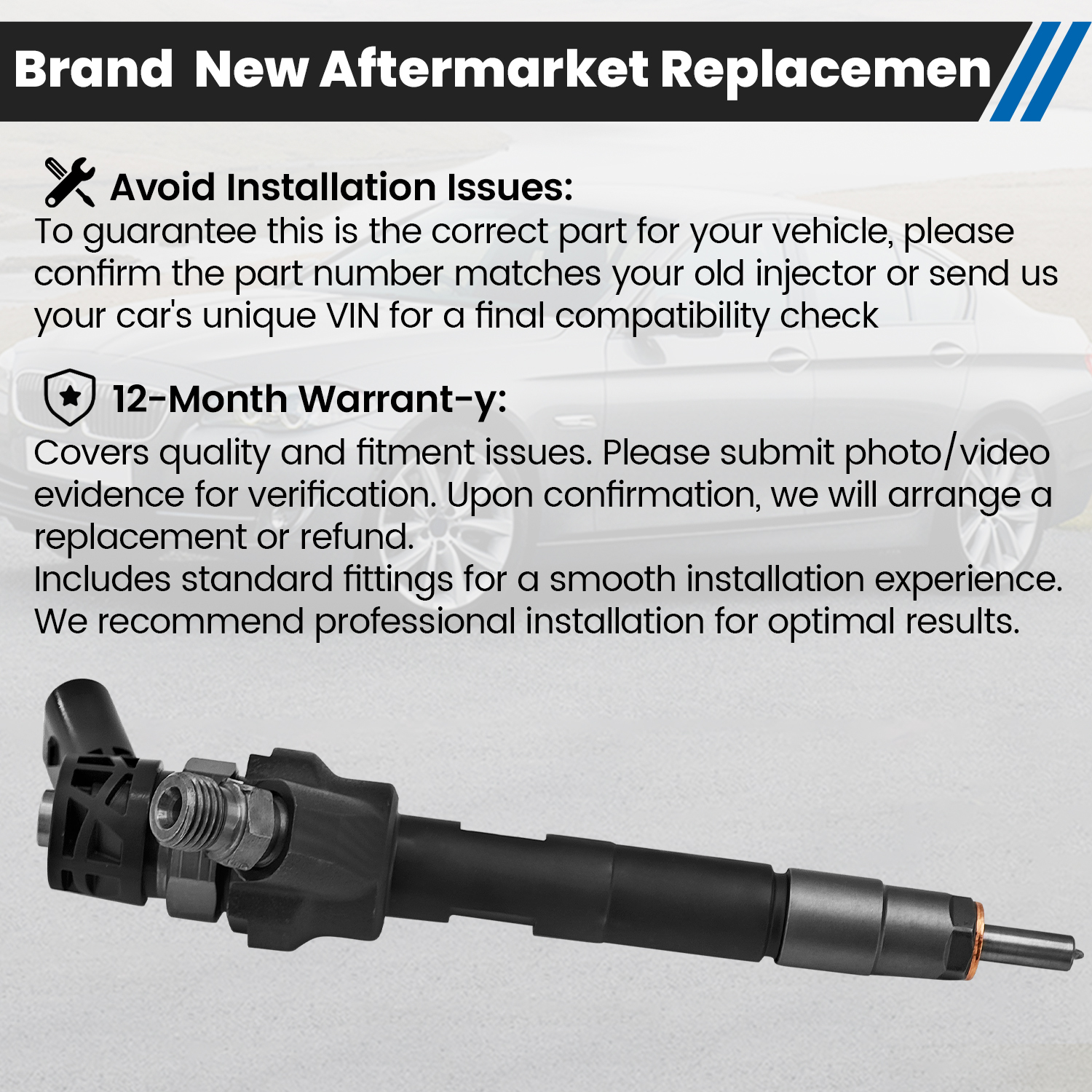 Diesel Fuel Injector Compatible with BMW 1 3 5 Series X1 X3 X4 X5 X6 2.0d 3.0d（1 PCS）