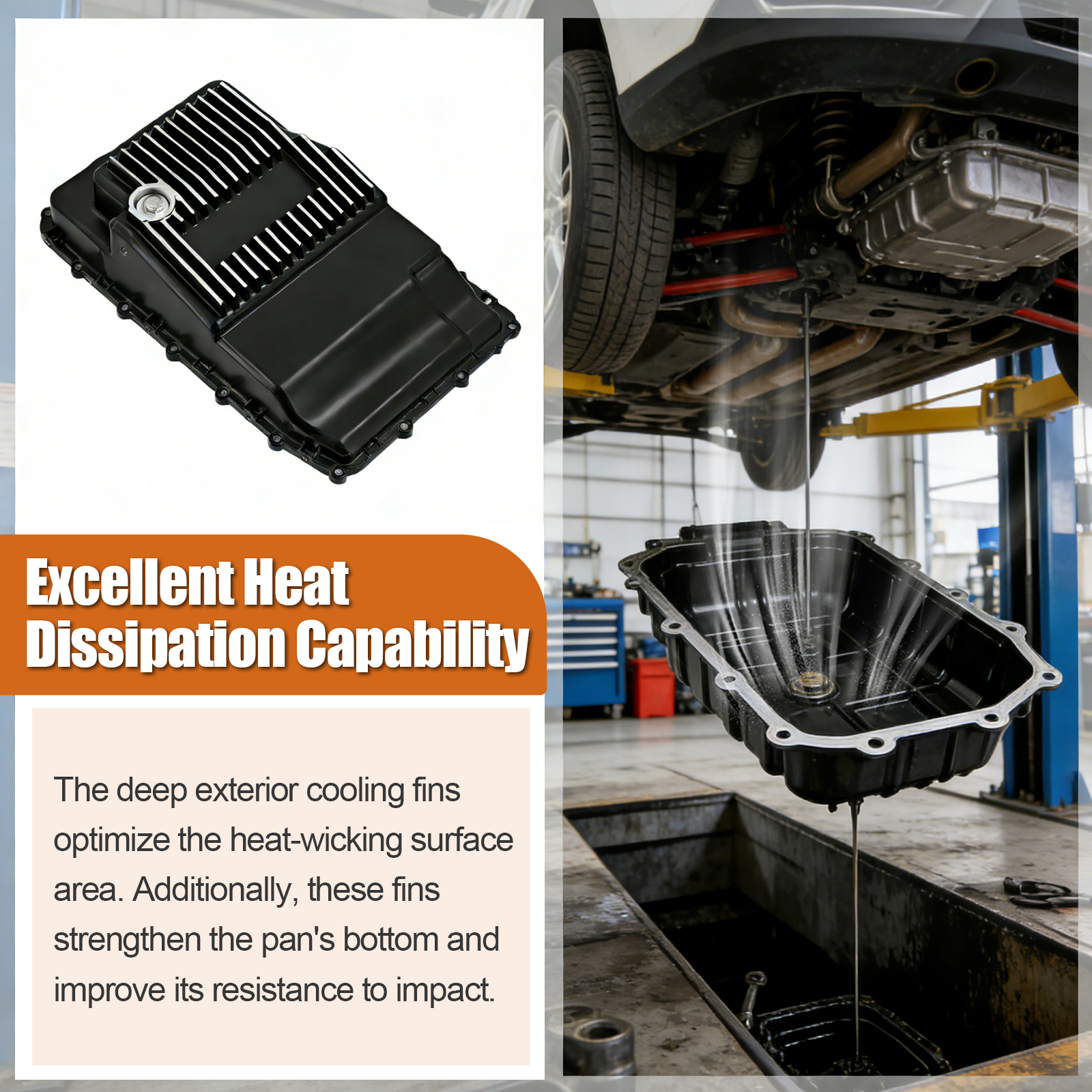 Heavy-Duty Cast Aluminum Transmission Oil Pan 10R80 for Ford F-150 Explorer Mustang Expedition Ranger Bronco 2017-2024 for Lincoln Navigator 2018-2024