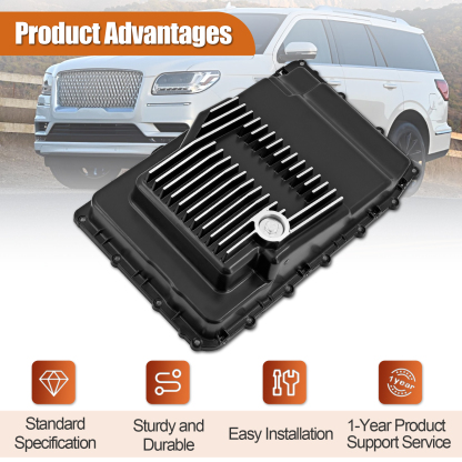 Heavy-Duty Cast Aluminum Transmission Oil Pan 10R80 for Ford F-150 Explorer Mustang Expedition Ranger Bronco 2017-2024 for Lincoln Navigator 2018-2024