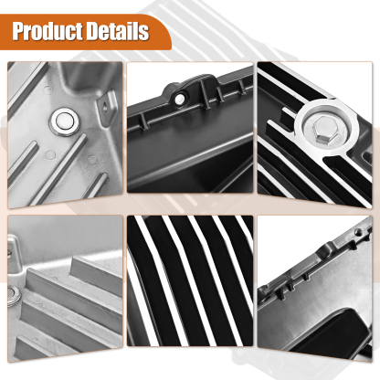 Heavy-Duty Cast Aluminum Transmission Oil Pan 10R80 for Ford F-150 Explorer Mustang Expedition Ranger Bronco 2017-2024 for Lincoln Navigator 2018-2024
