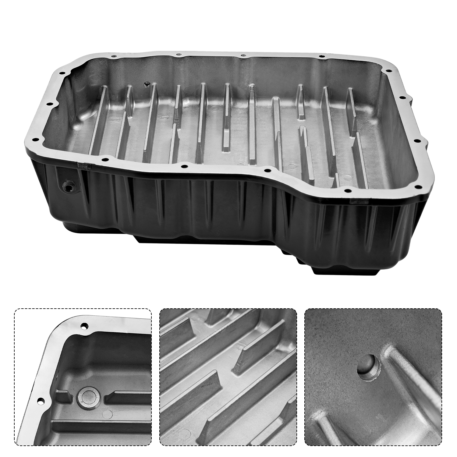 Heavy Duty Black Transmission Pan Fits for Dodge Ram 2500/3500 68RFE 6.7L Cummins 2007-2025