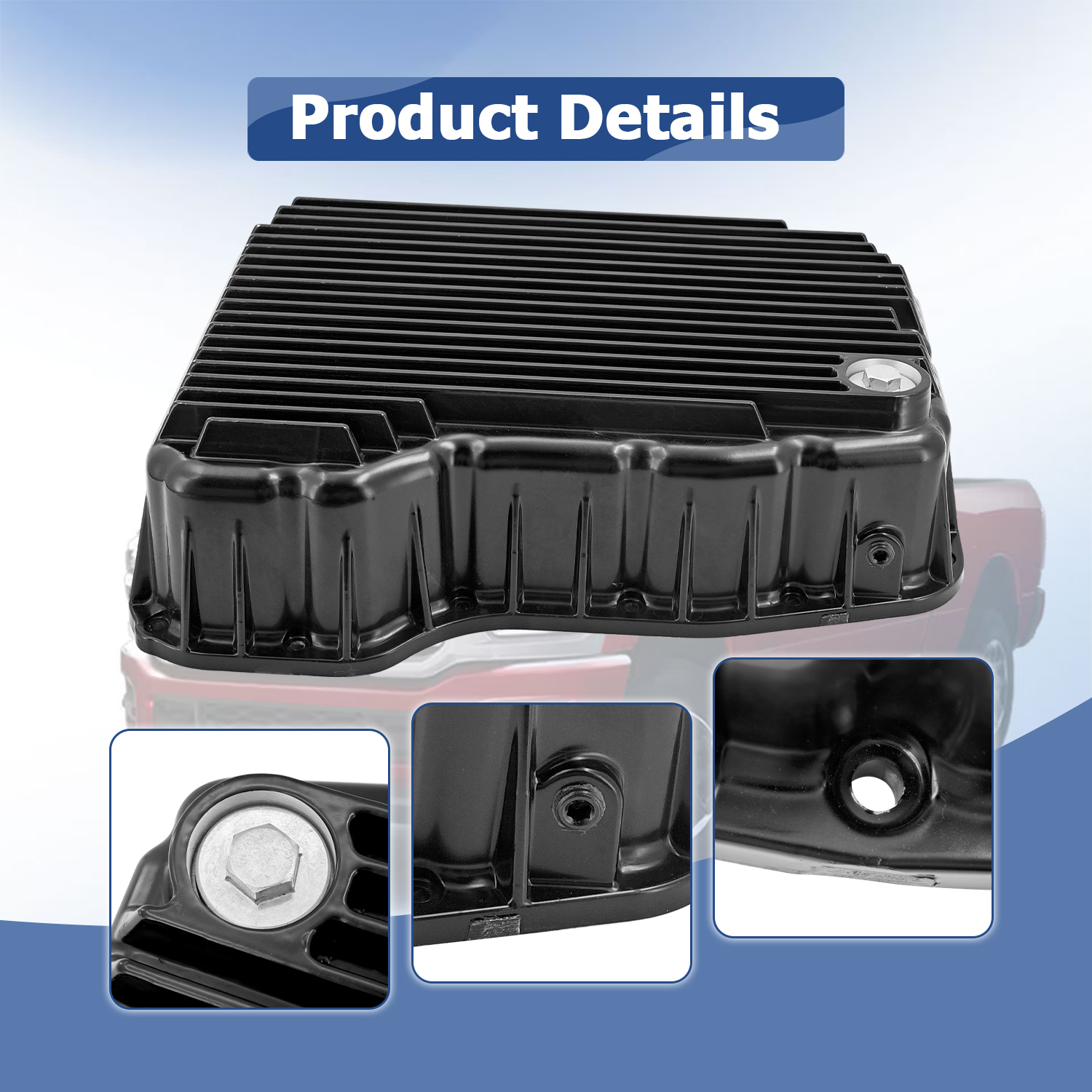 Heavy Duty Black Transmission Pan Fits for Dodge Ram 2500/3500 68RFE 6.7L Cummins 2007-2025