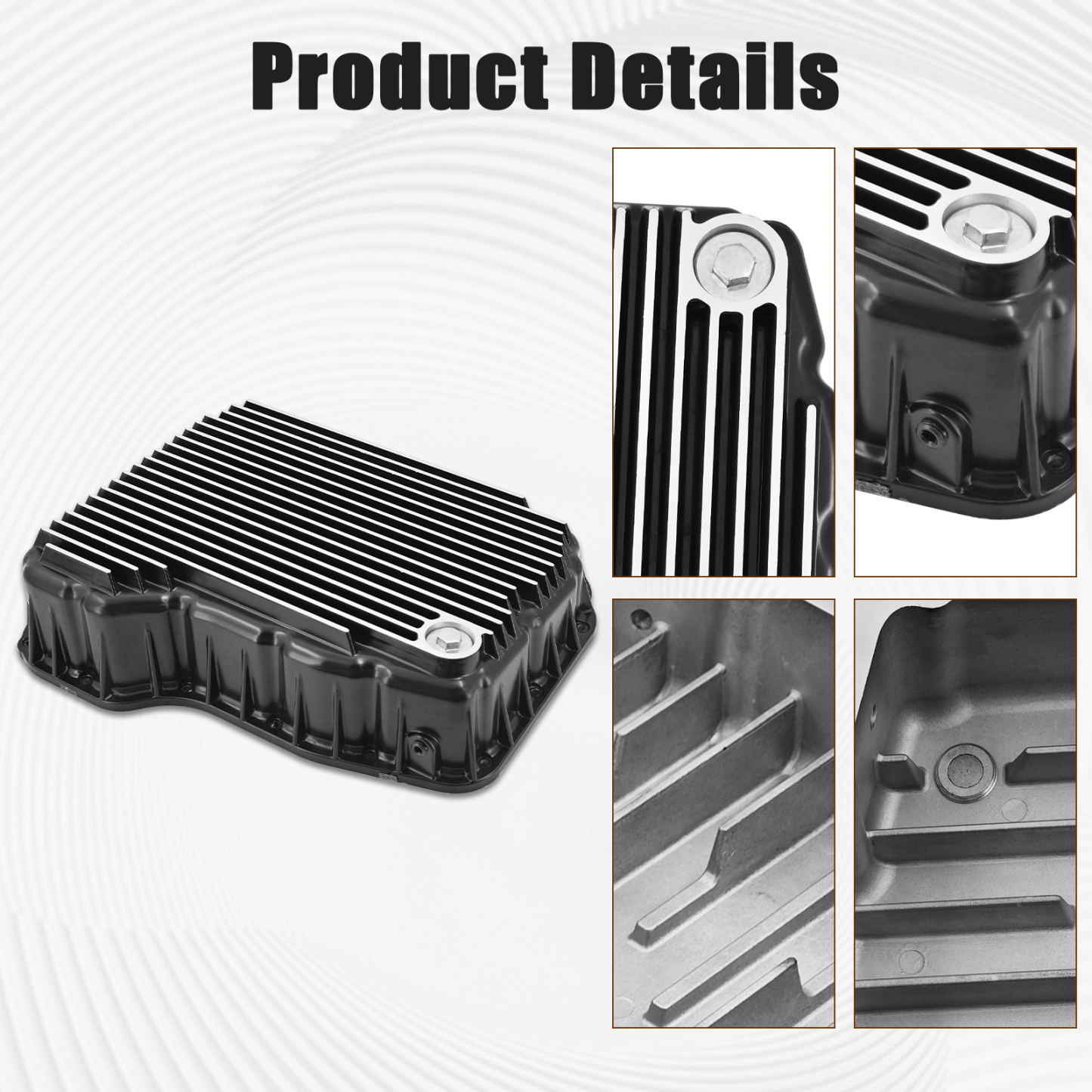 Heavy Duty Aluminum Transmission Oil Pan (Brushed) Fits for Dodge Ram 2500/3500 2007-2021 6.7L 68RFE Transmission