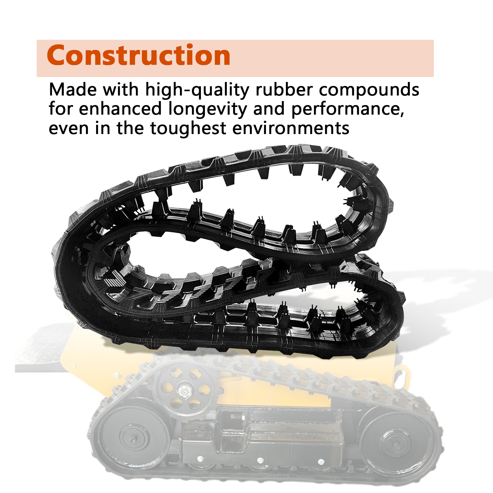 Heavy Duty Rubber Track for Mini Skid Steer Excavator | Compatible with AGT CBT23 and CRT23, Fits for Hitachi, Fits for Vermeer, Fits for Yanmar, Replace# AGT-CBT23LD CBT23LD