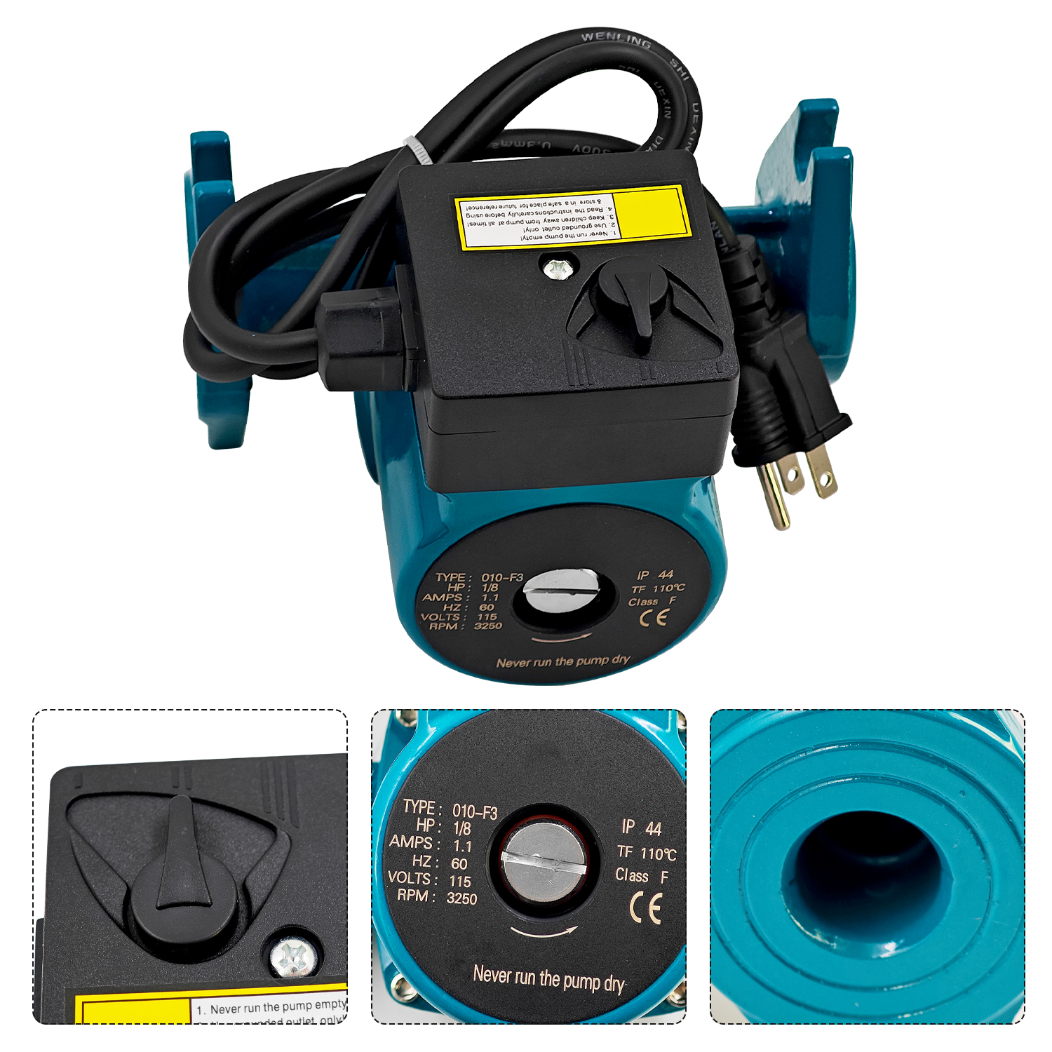 Cast Iron Cartridge Circulator Pump 1/8HP 115V Compatible with Taco Circulator Pump 0010F3